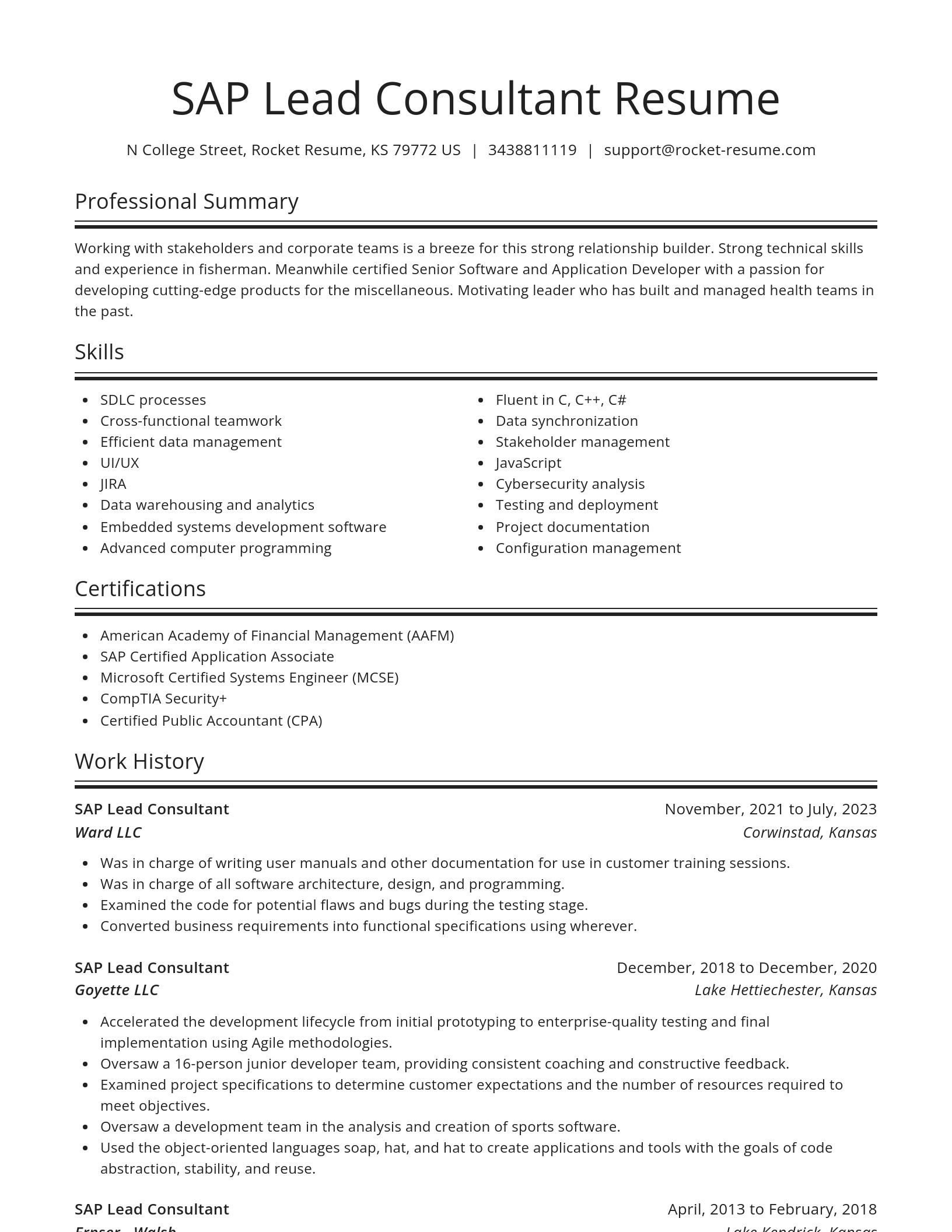 Spotlight resume template