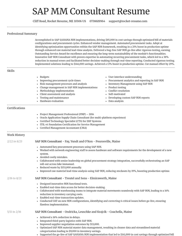 Dignified resume template