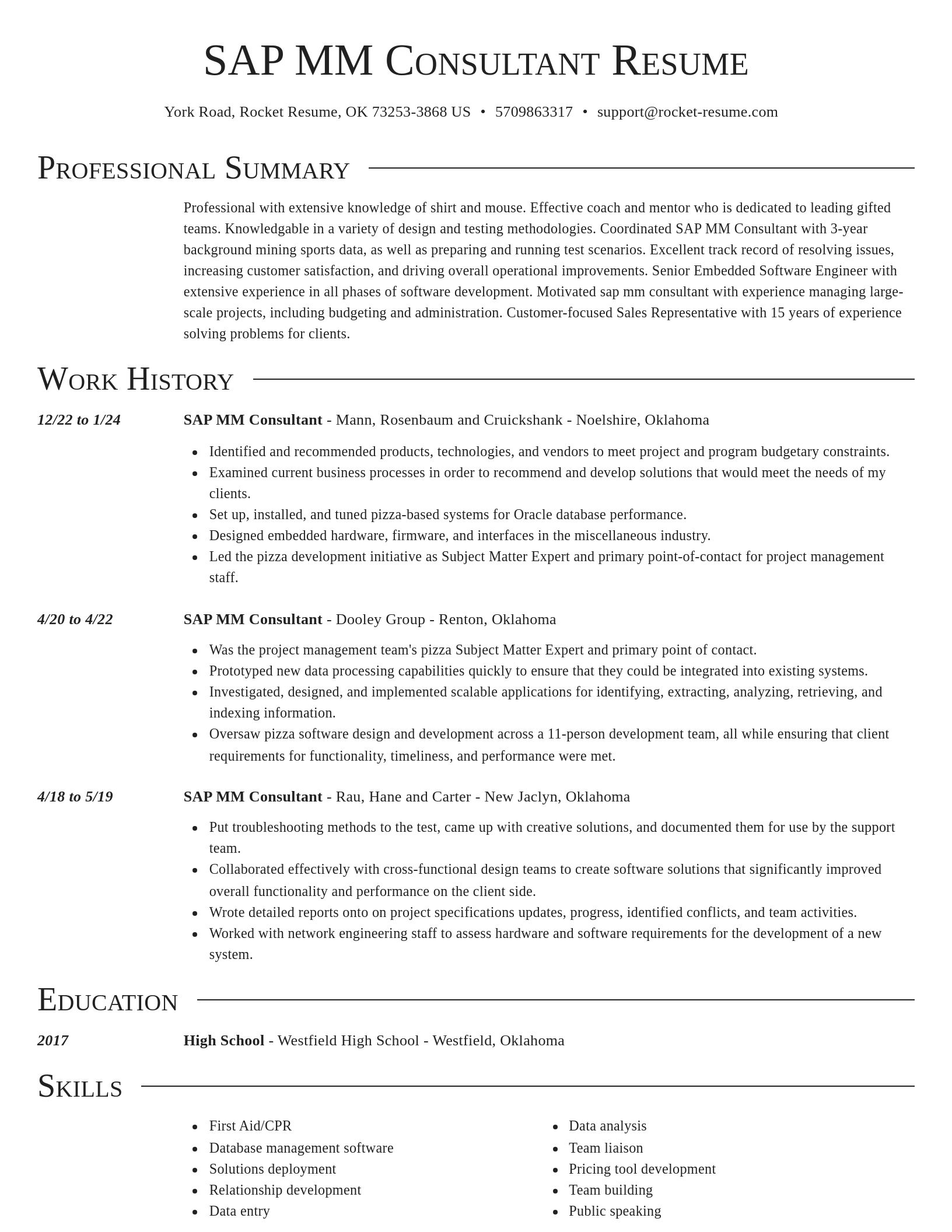Director resume template