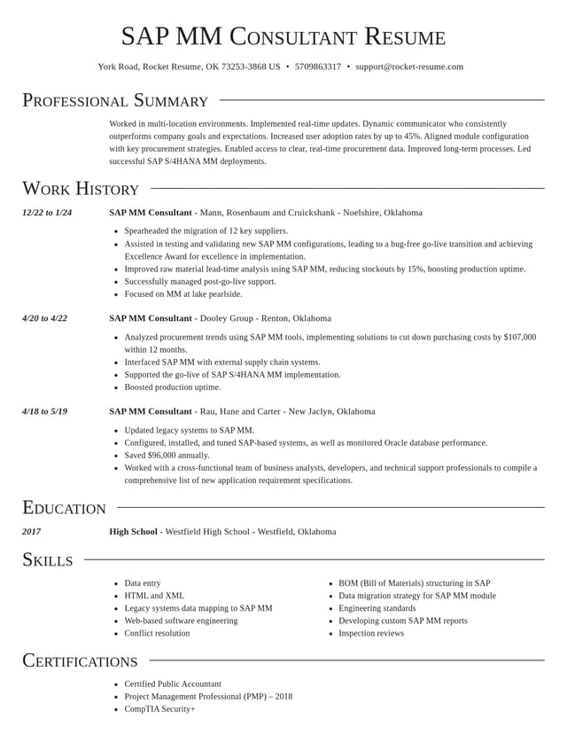 Director resume template