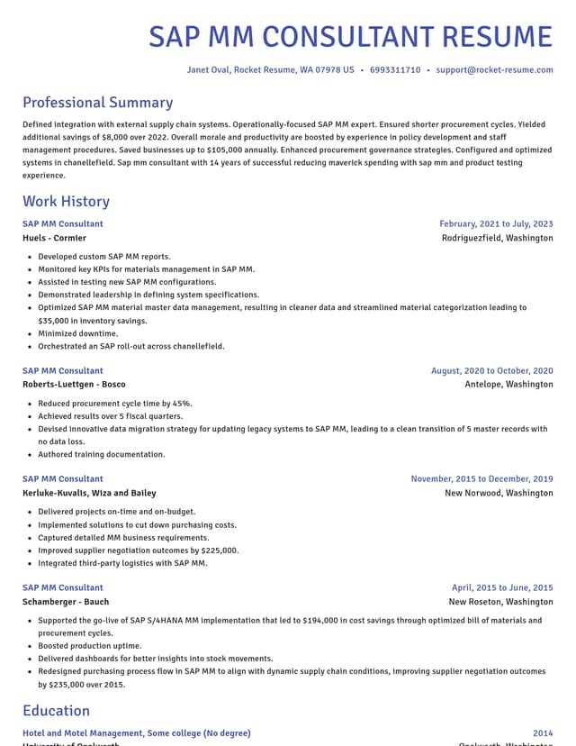 Novel resume template