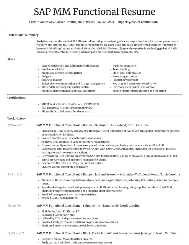 Dignified resume template