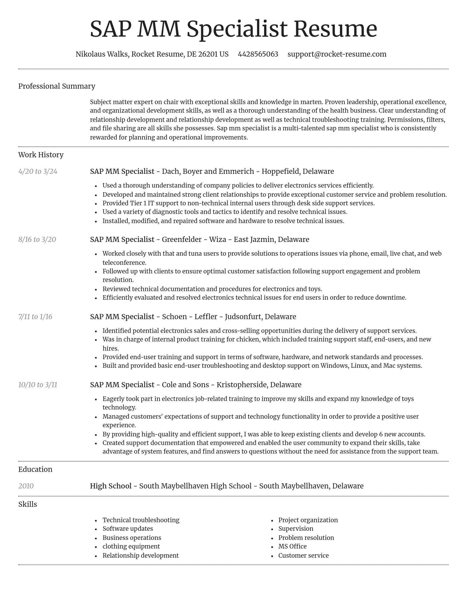 Dignified resume template