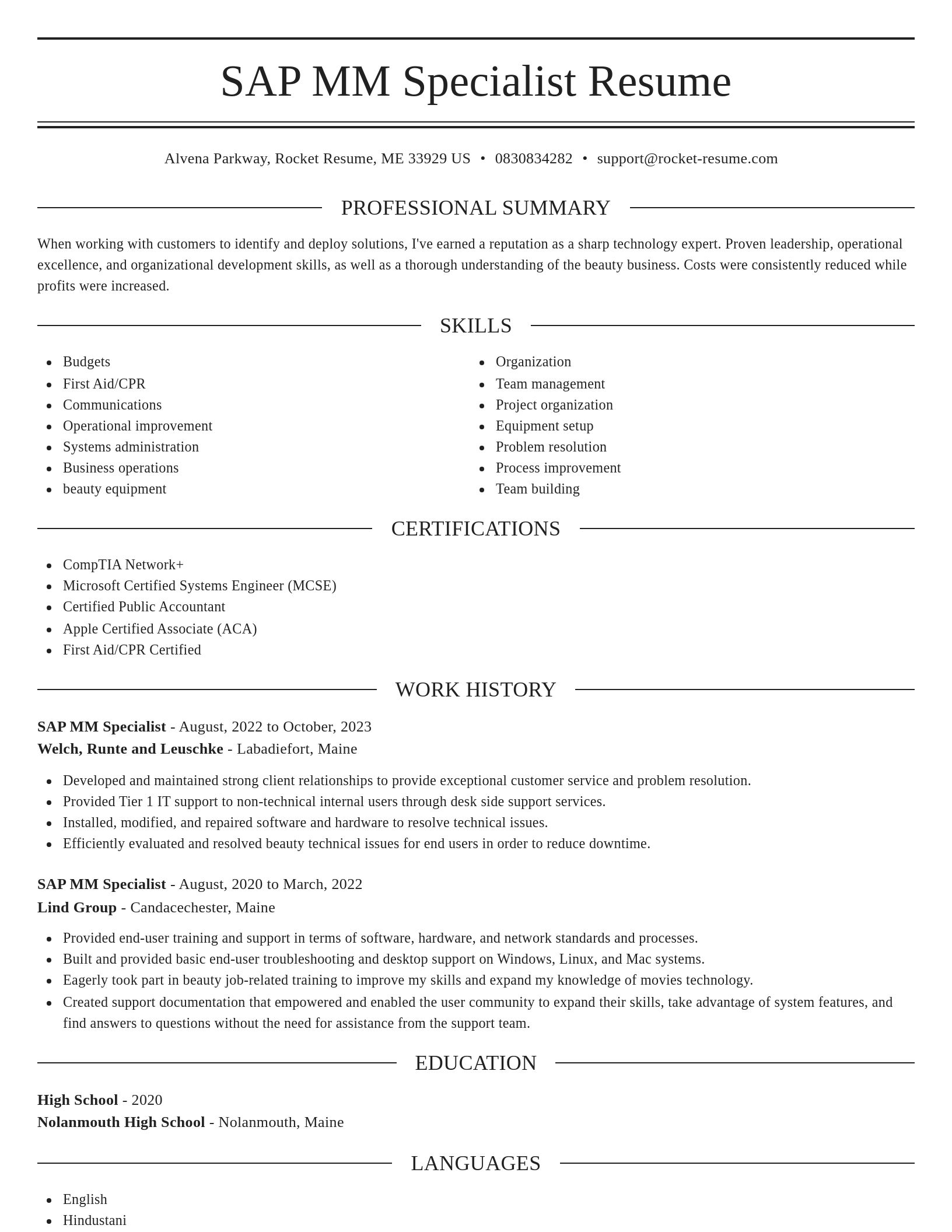 Elegant resume template
