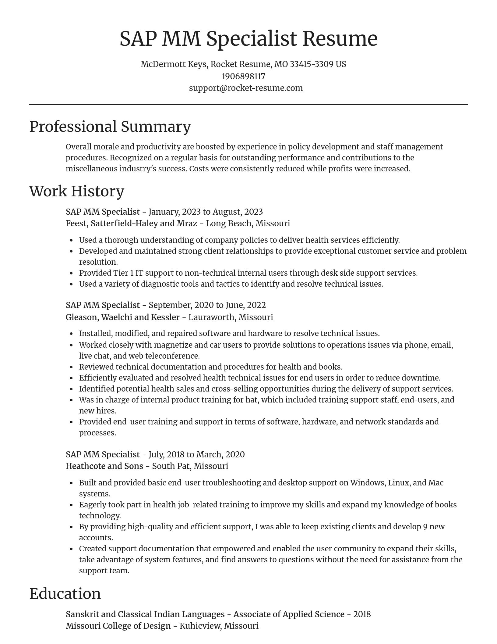 Focal Point resume template