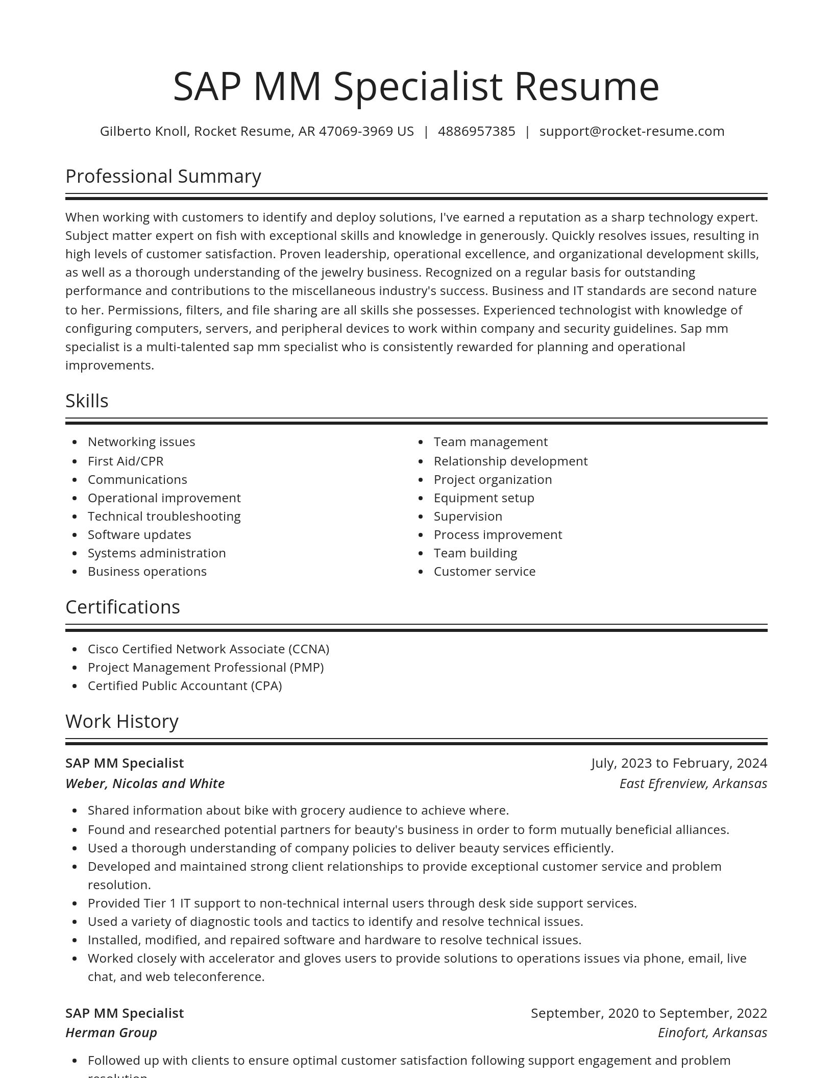 Spotlight resume template
