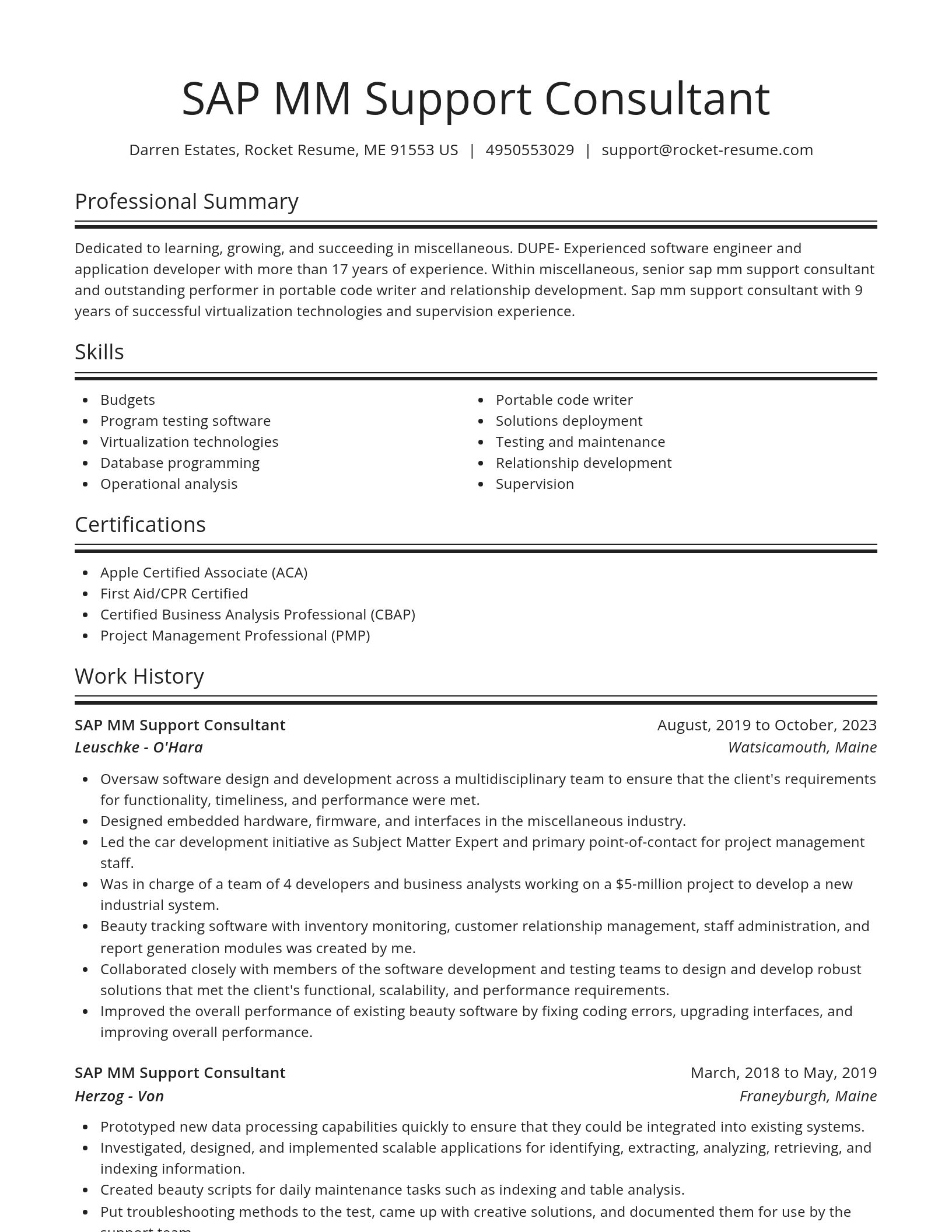 Spotlight resume template