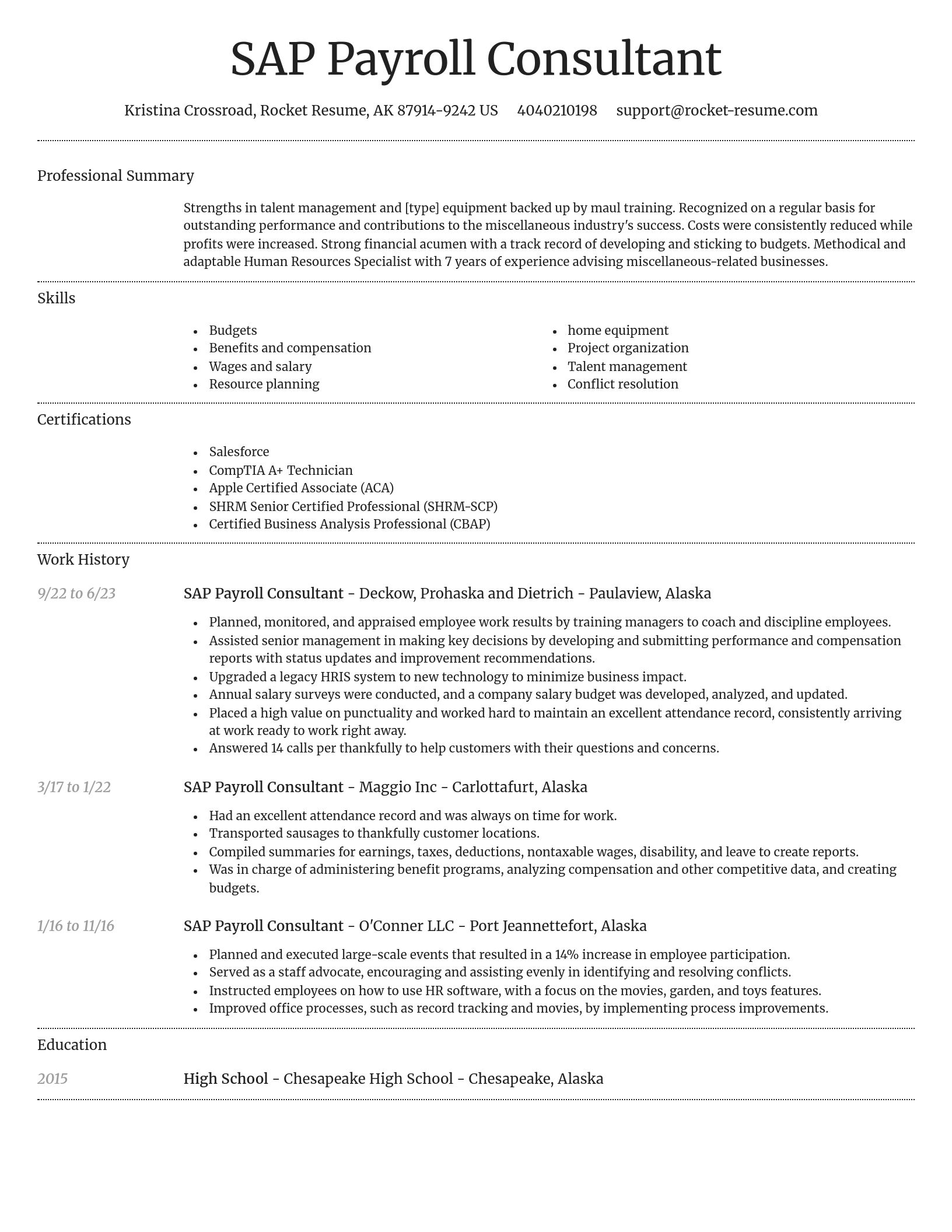 Dignified resume template