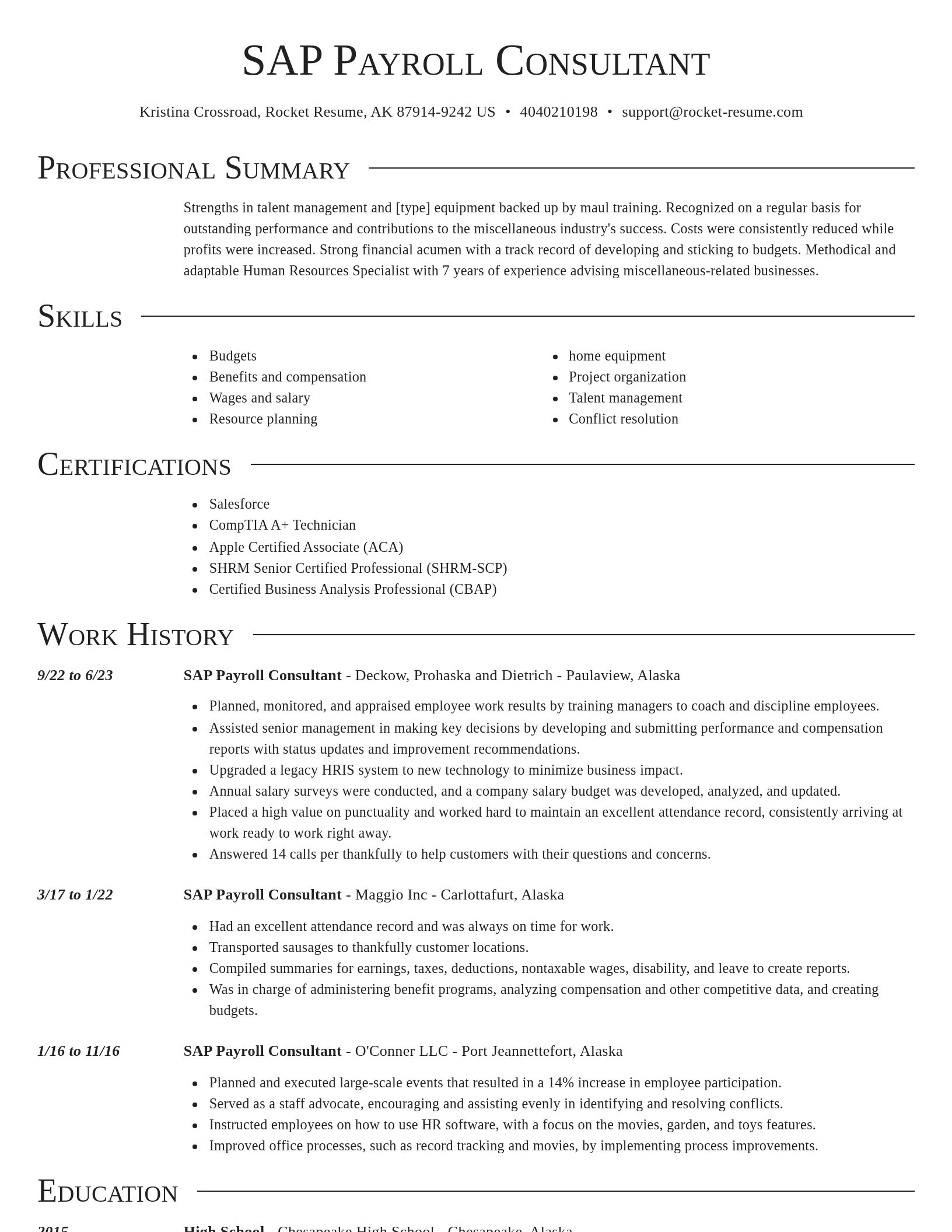 Director resume template