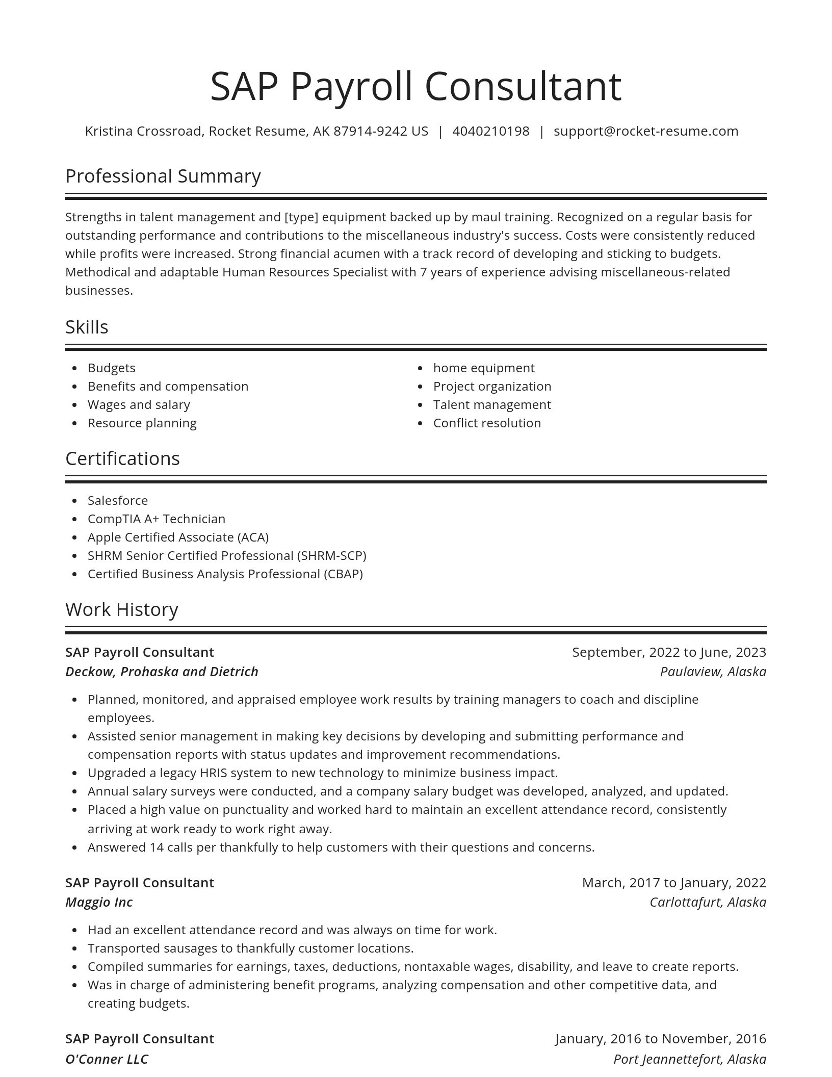 Spotlight resume template