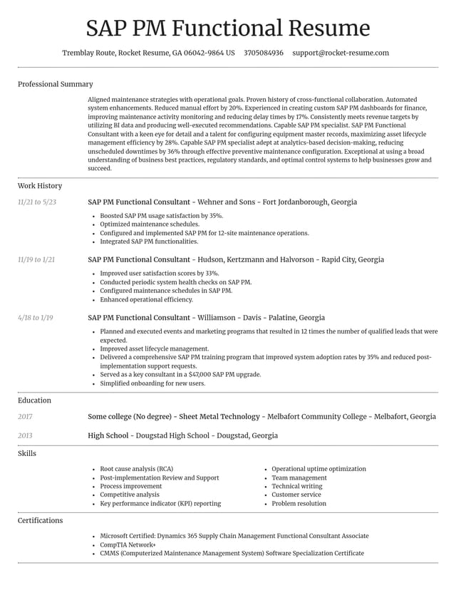 Dignified resume template