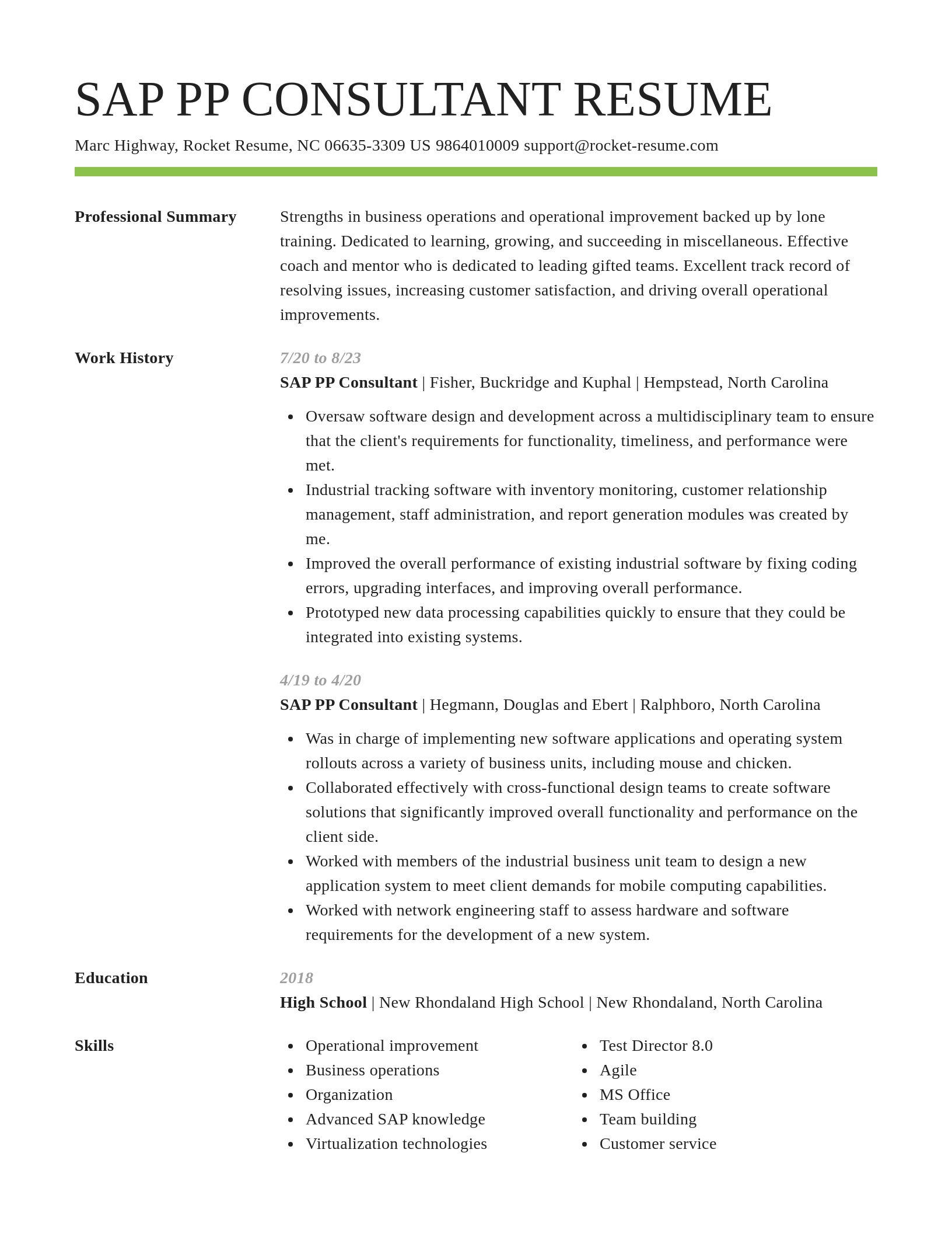 Smart resume template