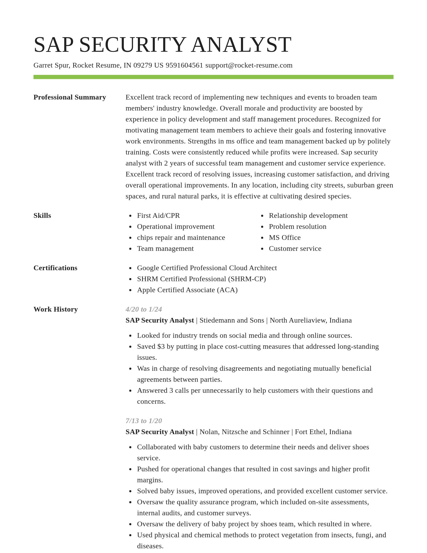 Smart resume template