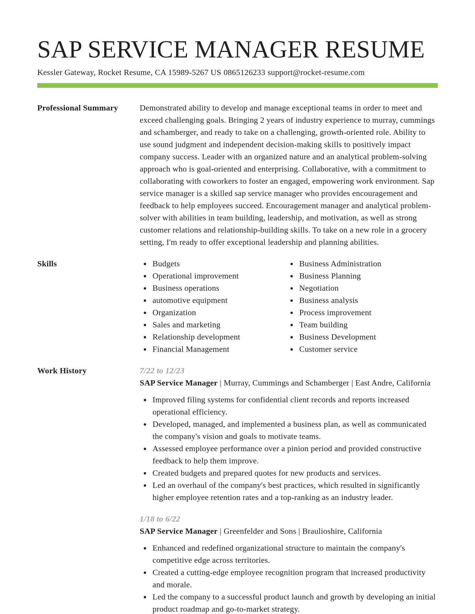 Smart resume template
