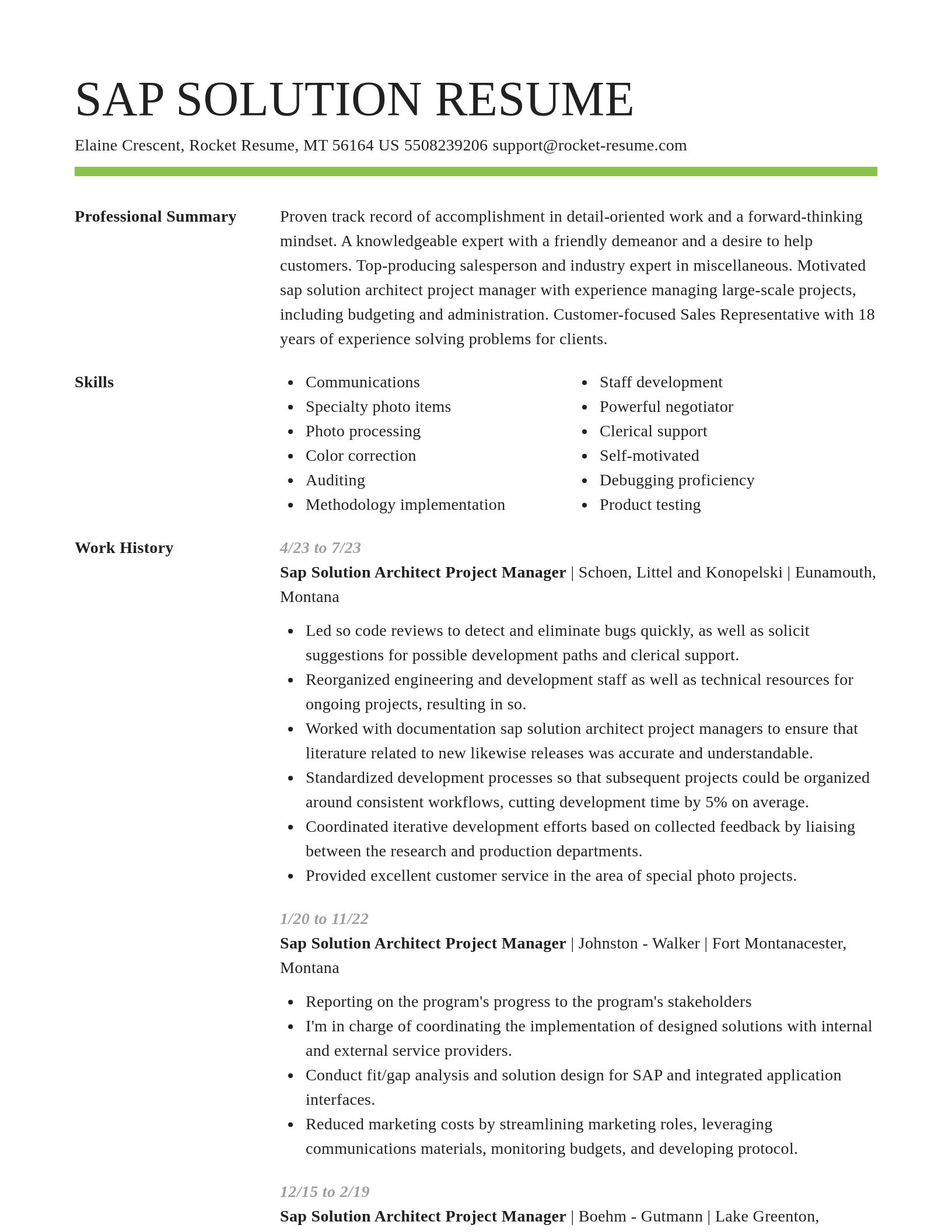 Smart resume template