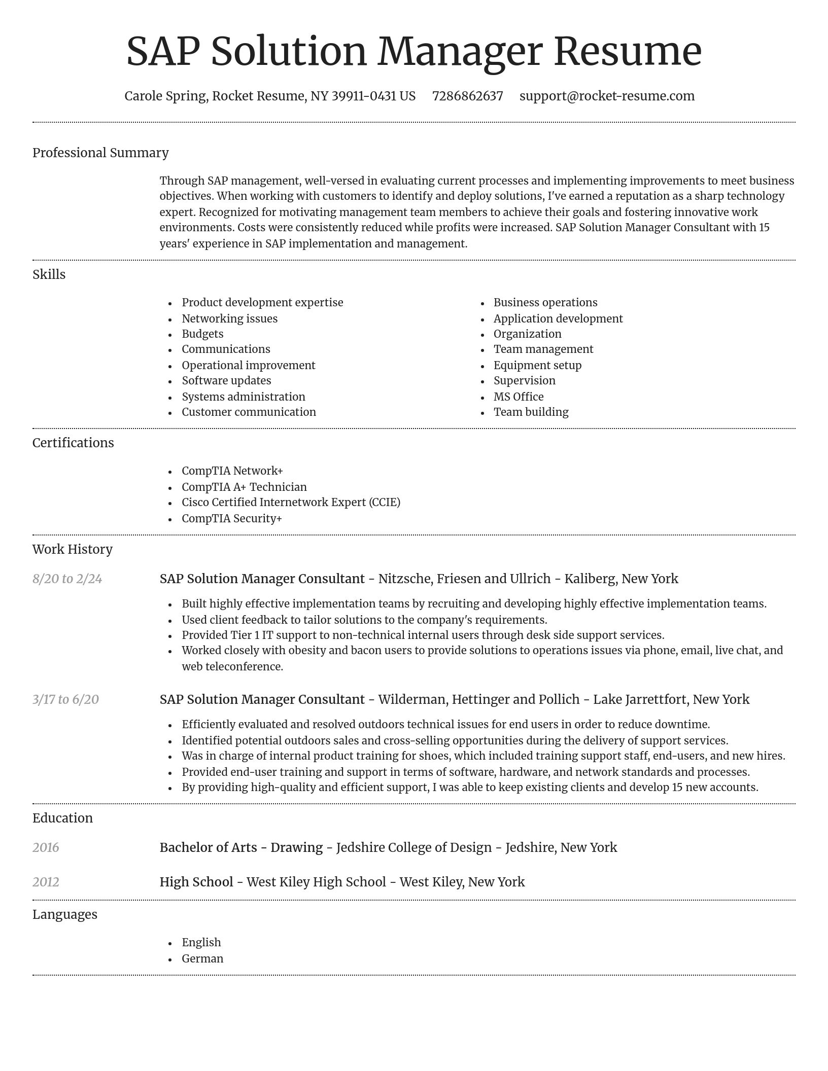 Dignified resume template