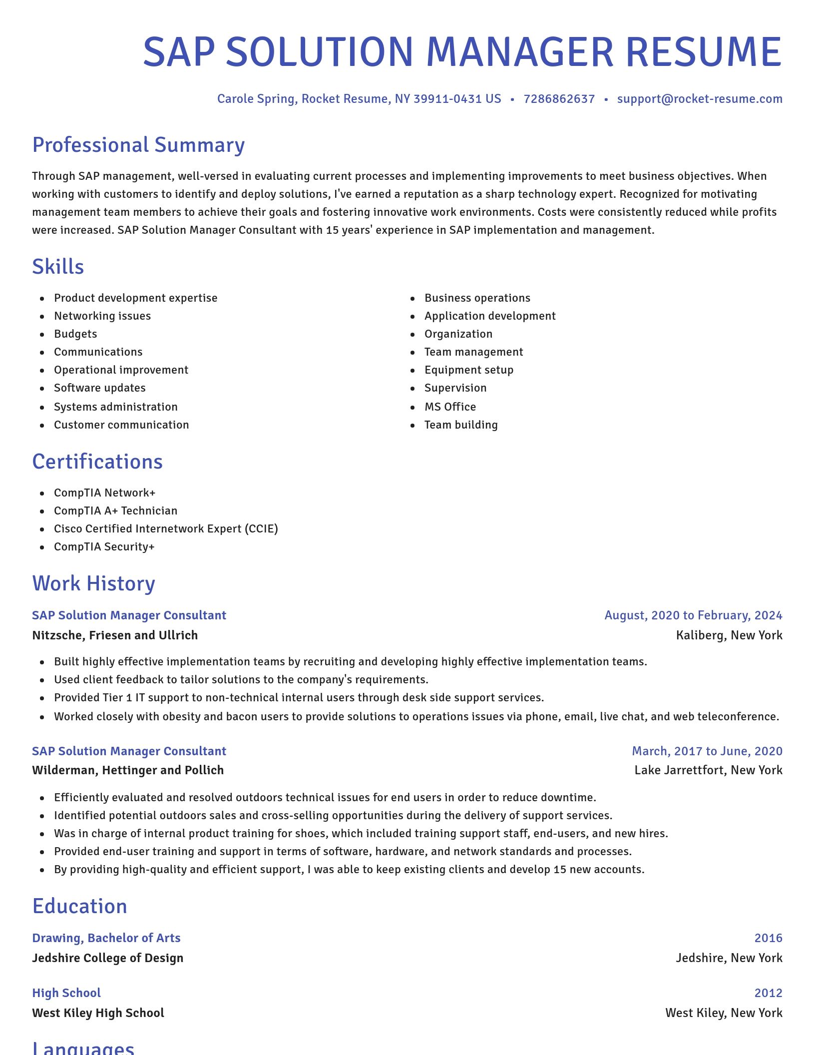 Novel resume template
