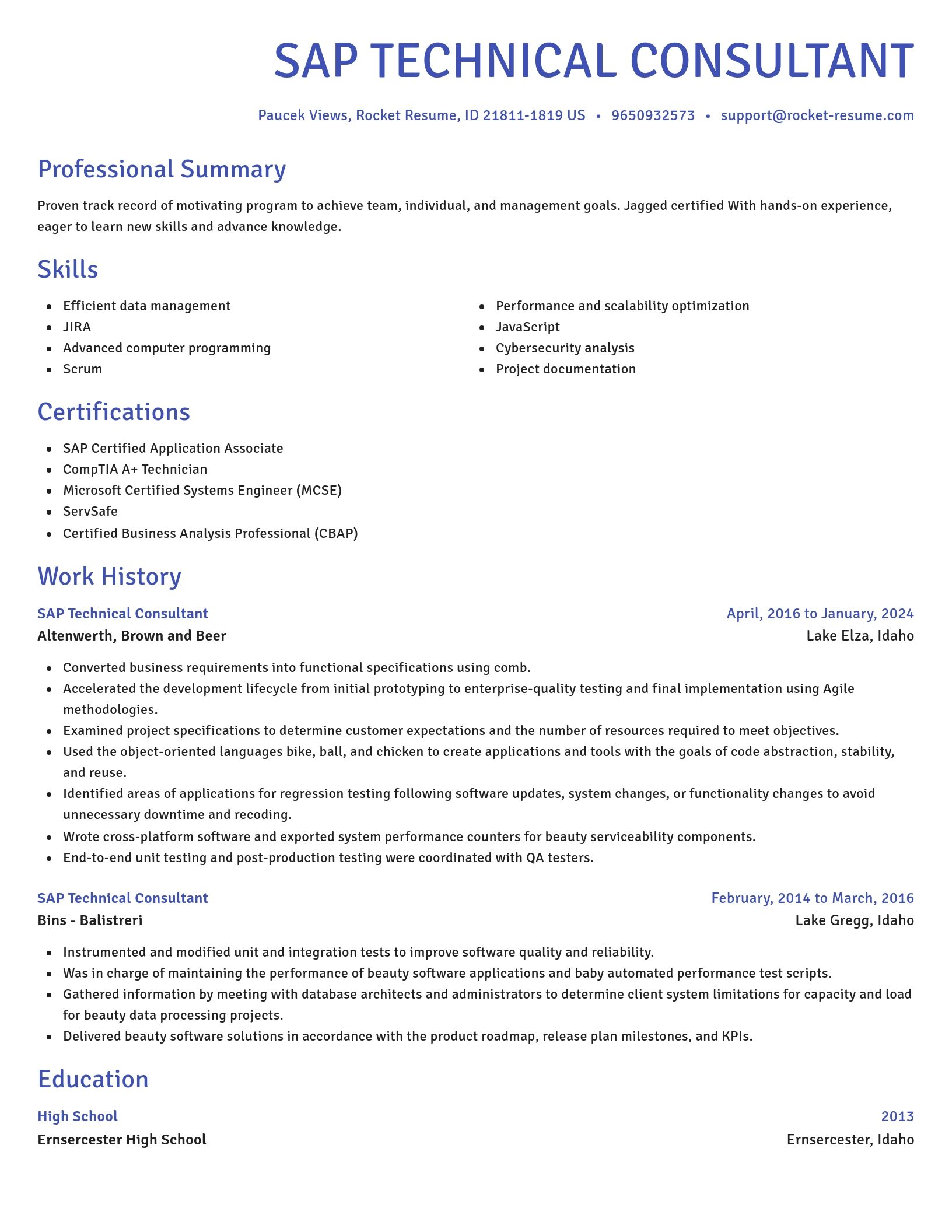 Novel resume template