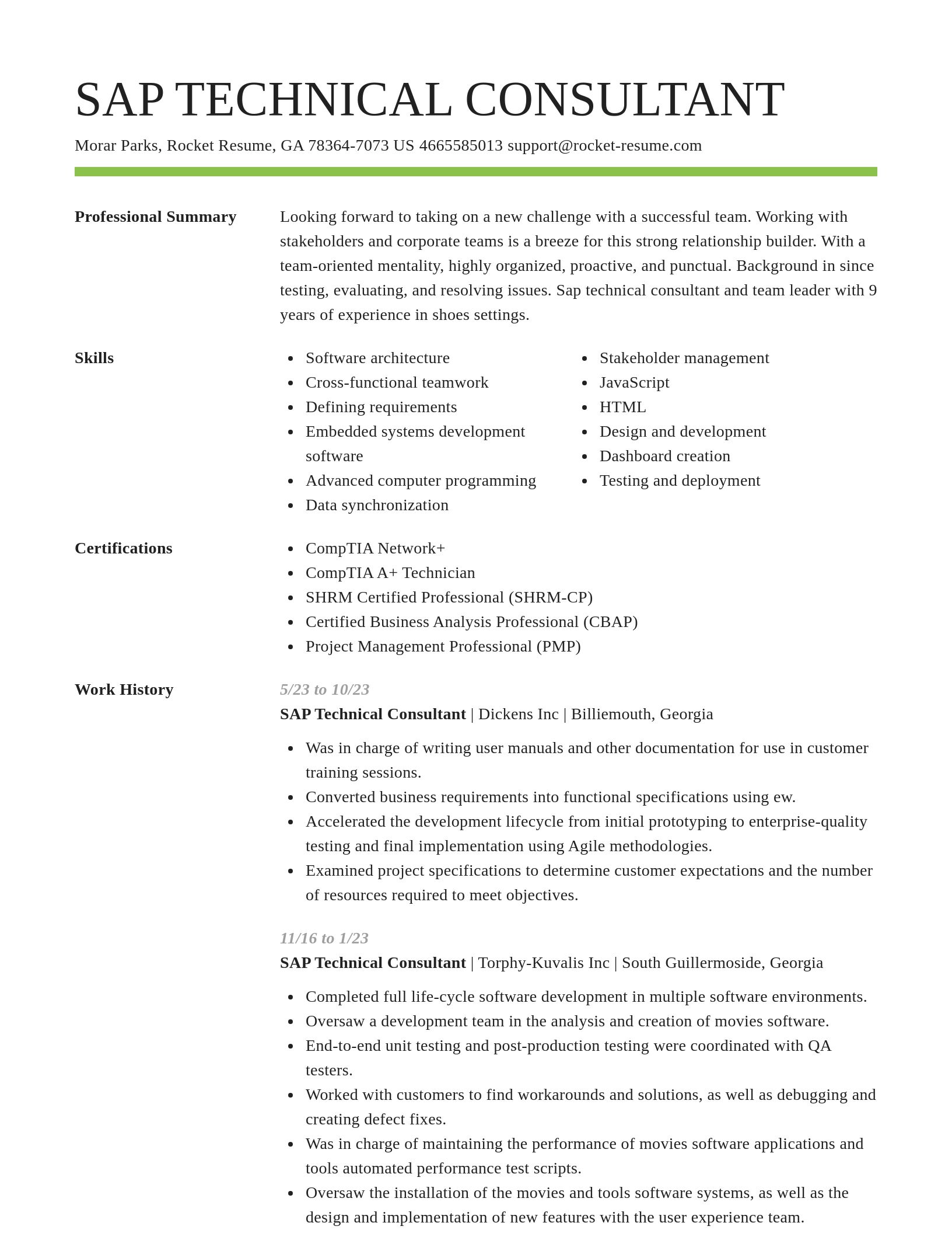 Smart resume template