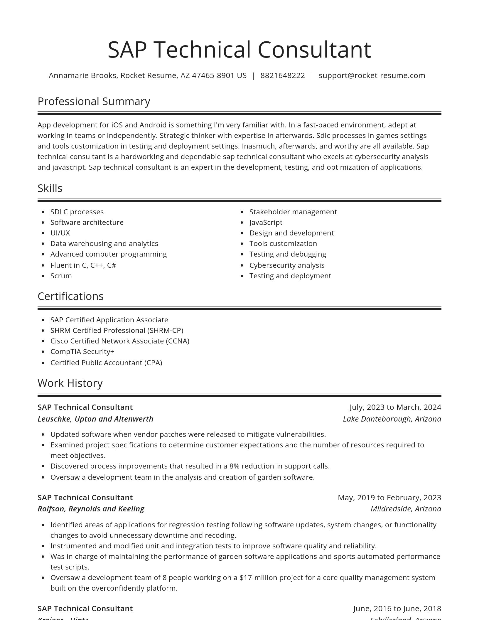 Spotlight resume template