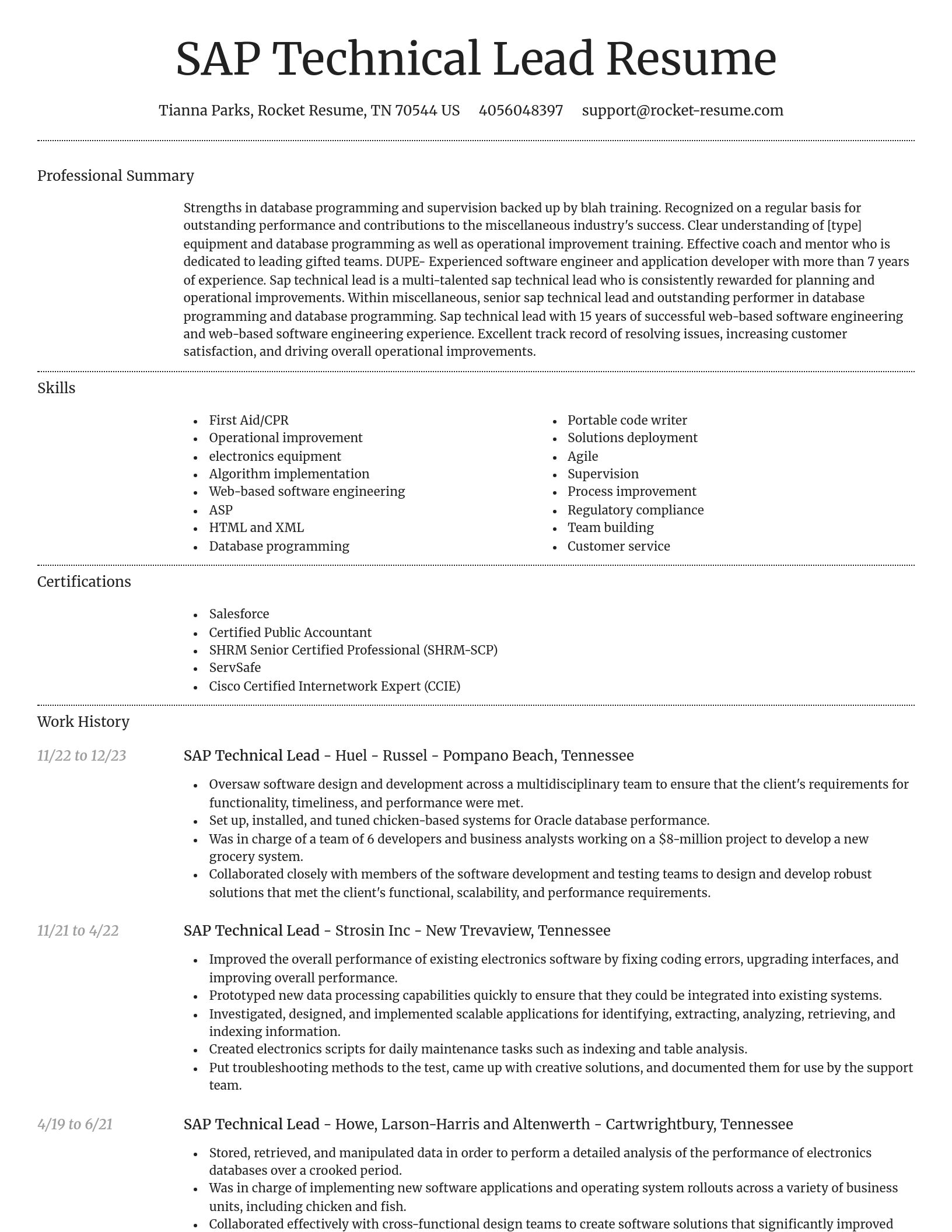 Dignified resume template