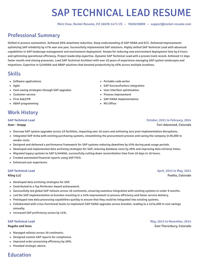 Novel resume template