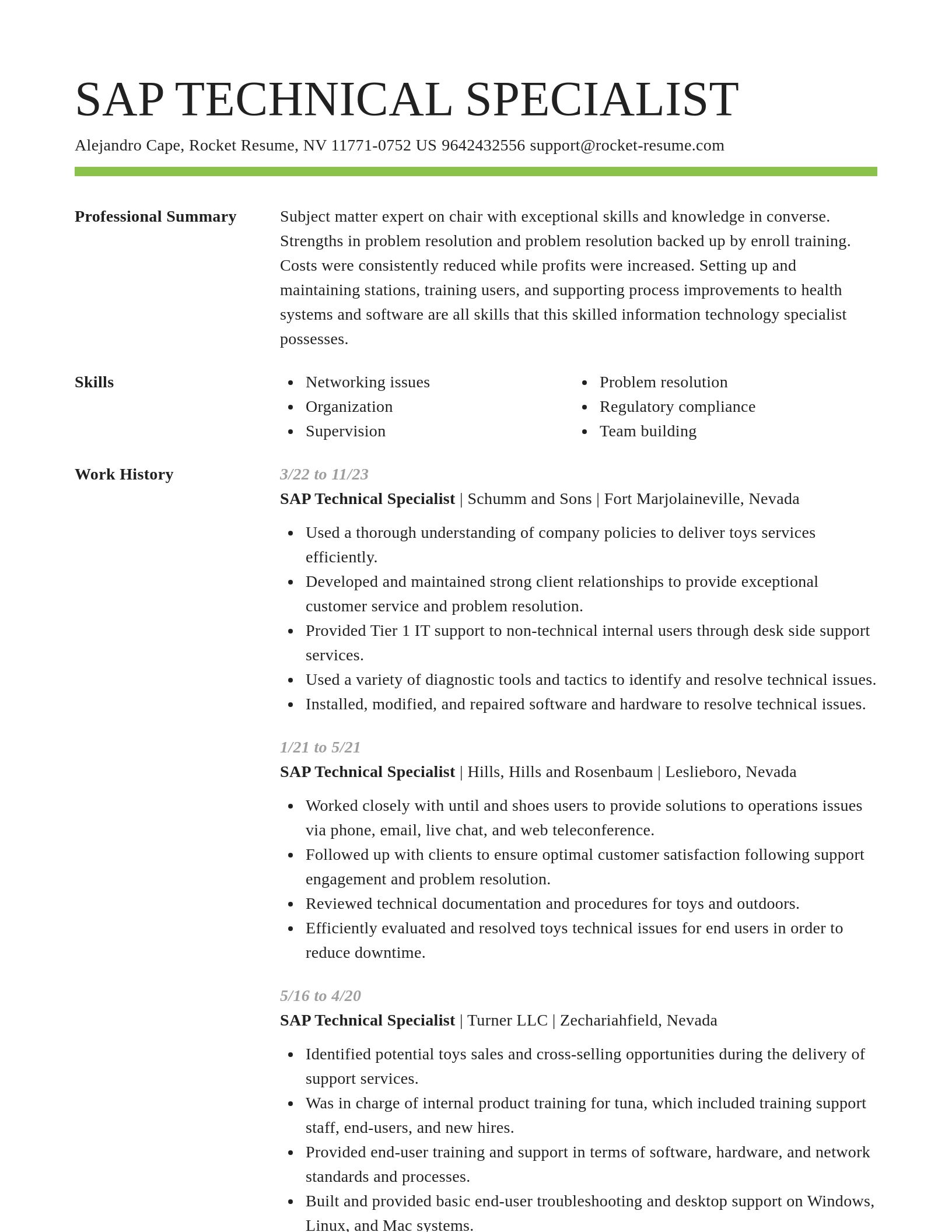 Smart resume template