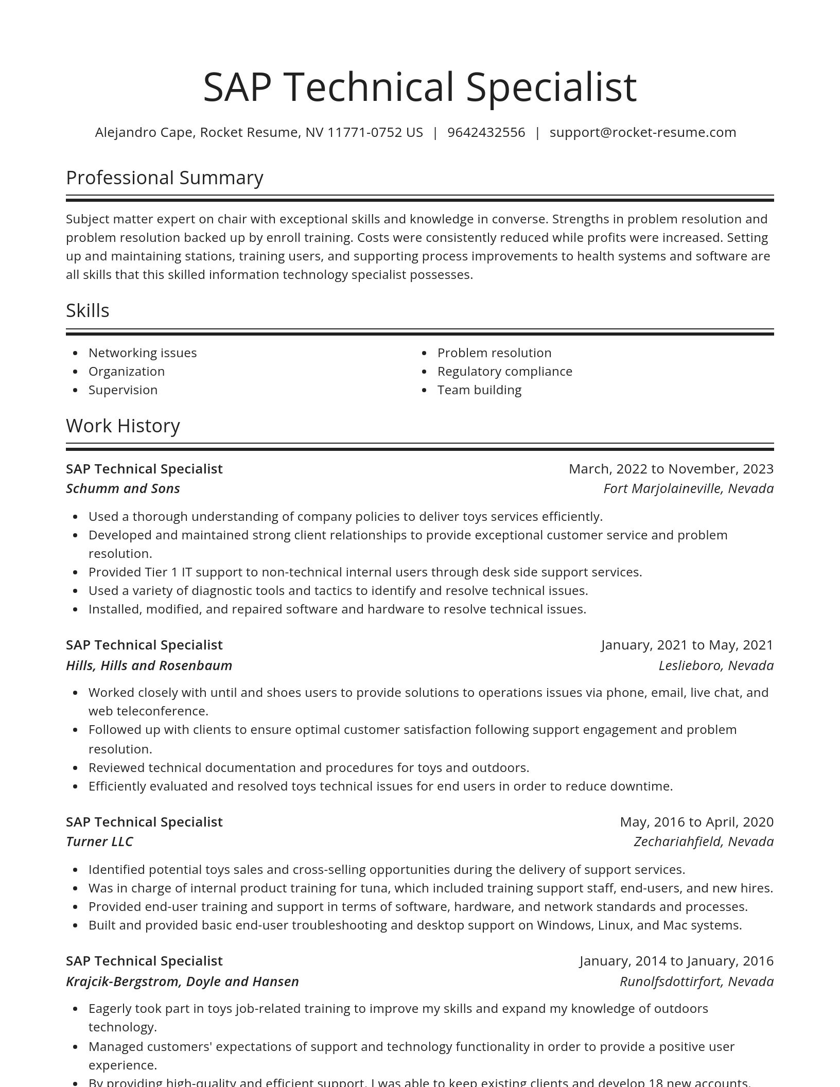 Spotlight resume template