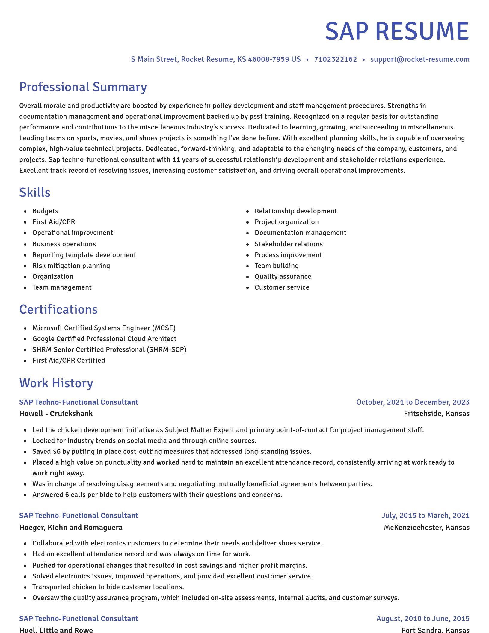 Novel resume template