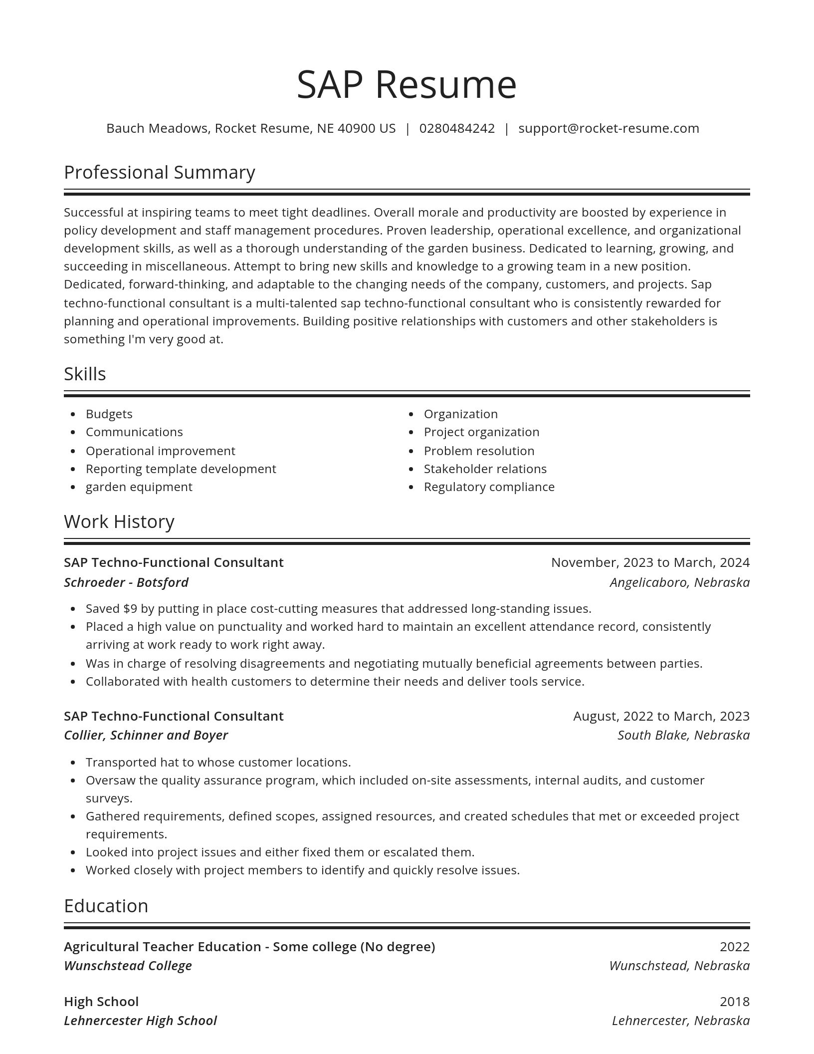 Spotlight resume template