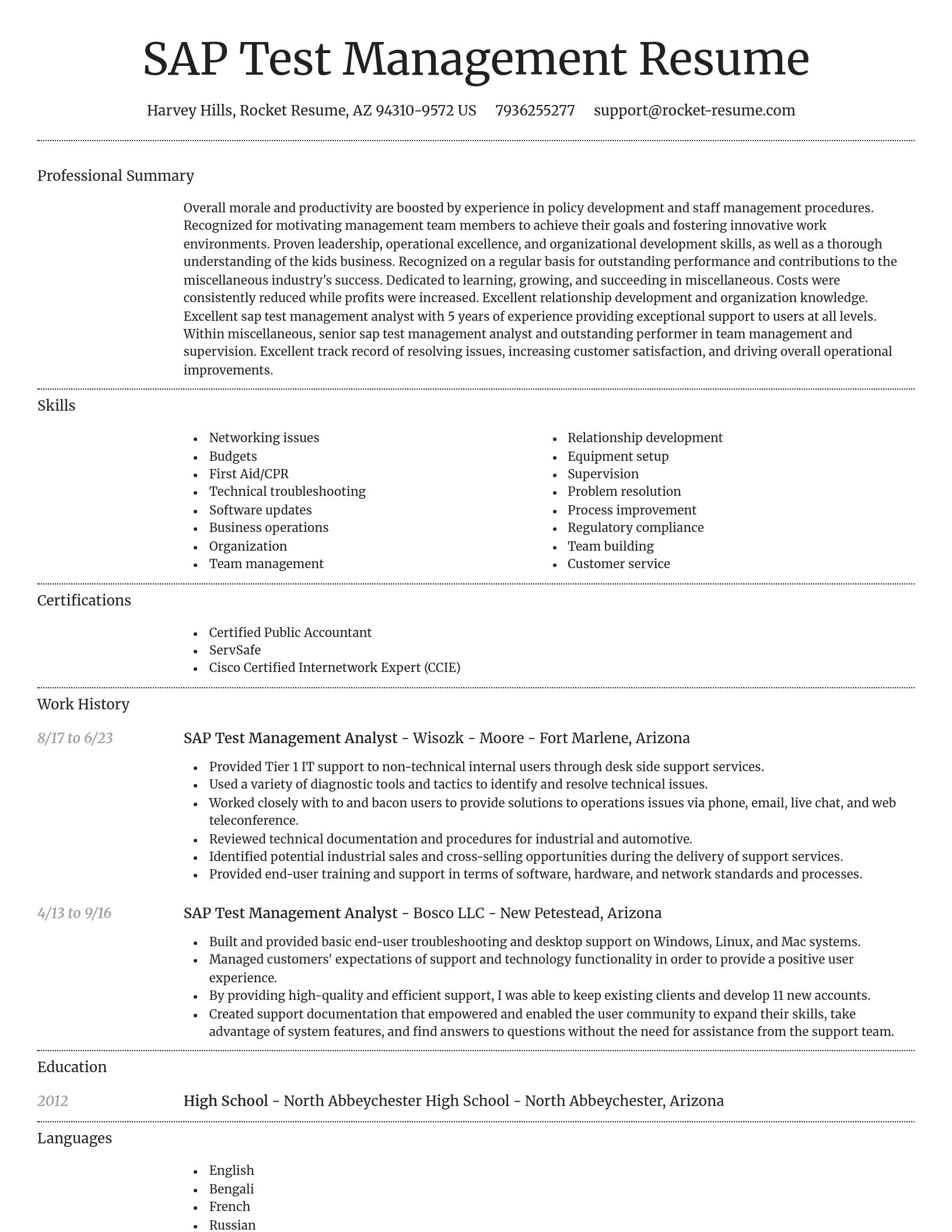 Dignified resume template