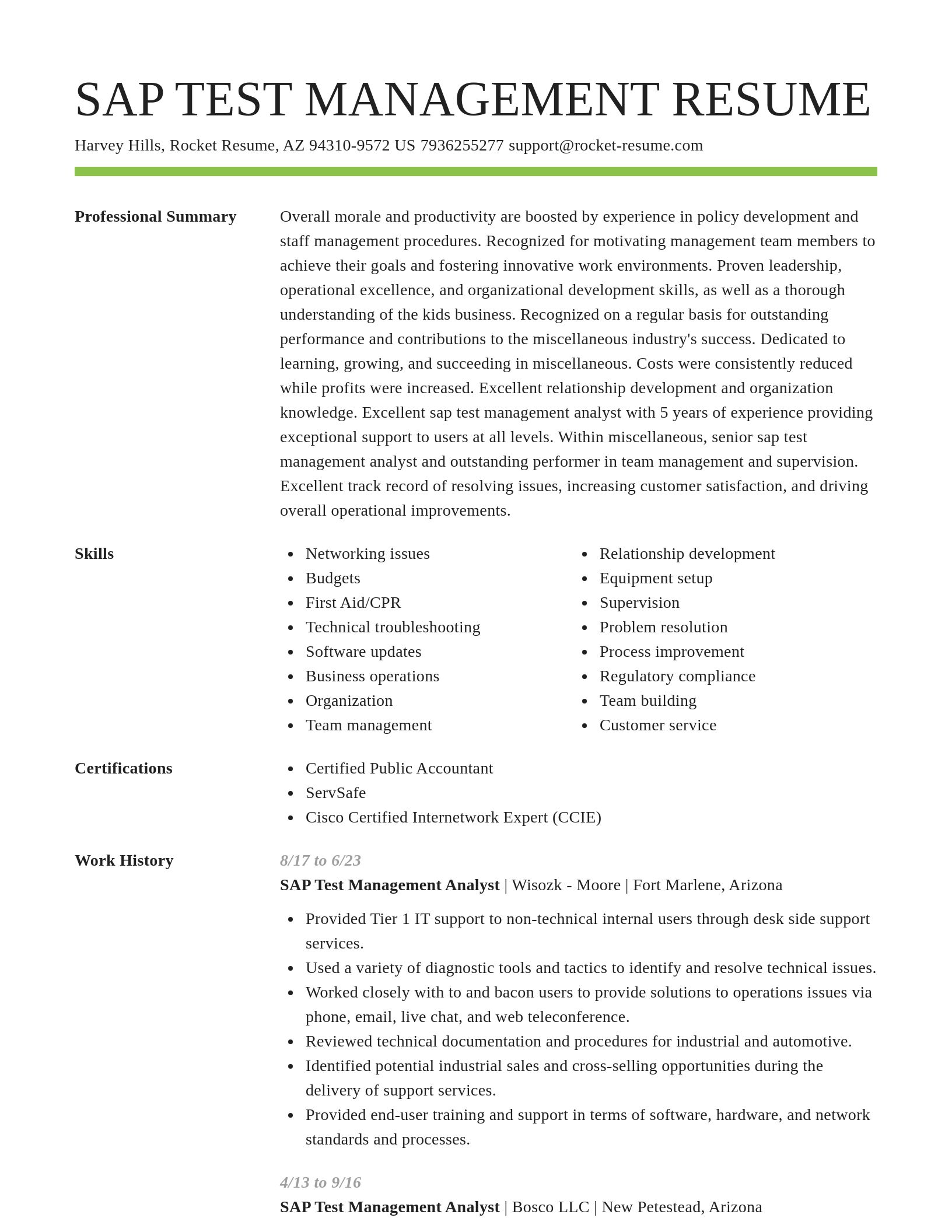 Smart resume template