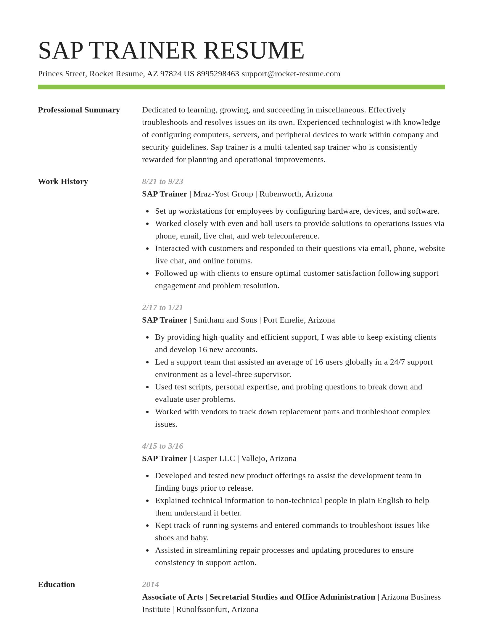 Smart resume template