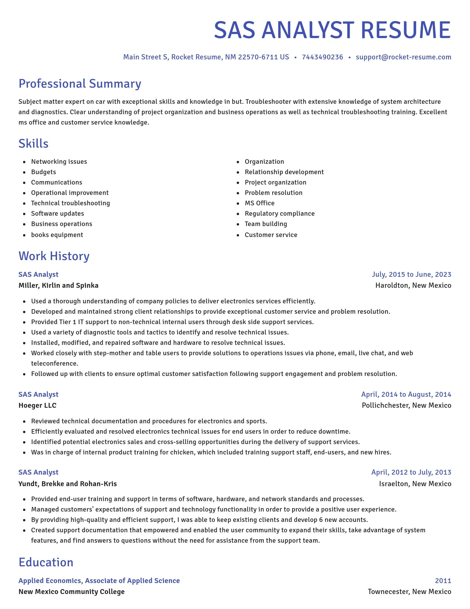 Novel resume template