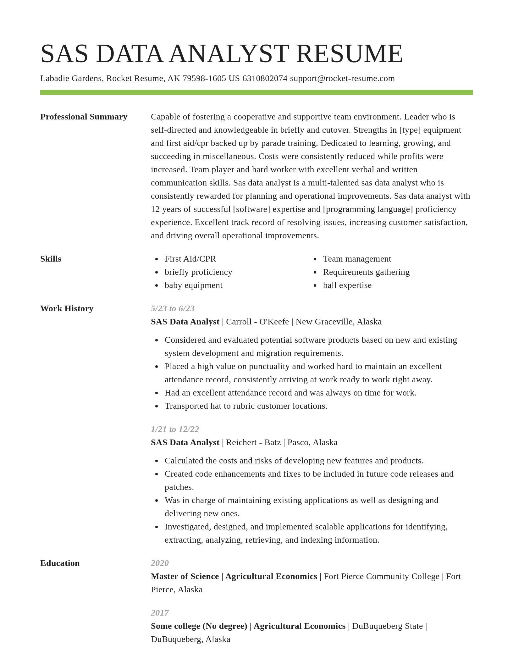 Smart resume template