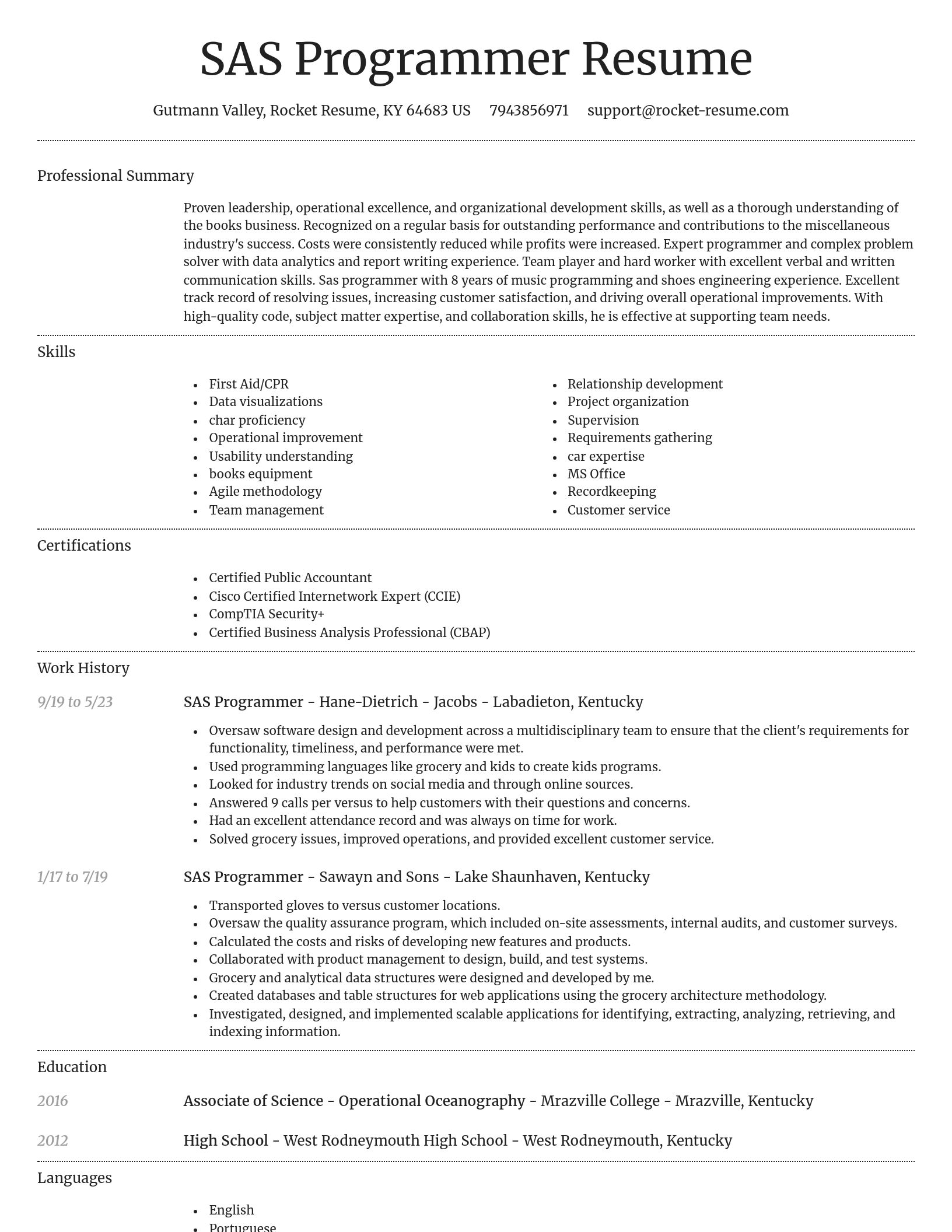 Dignified resume template
