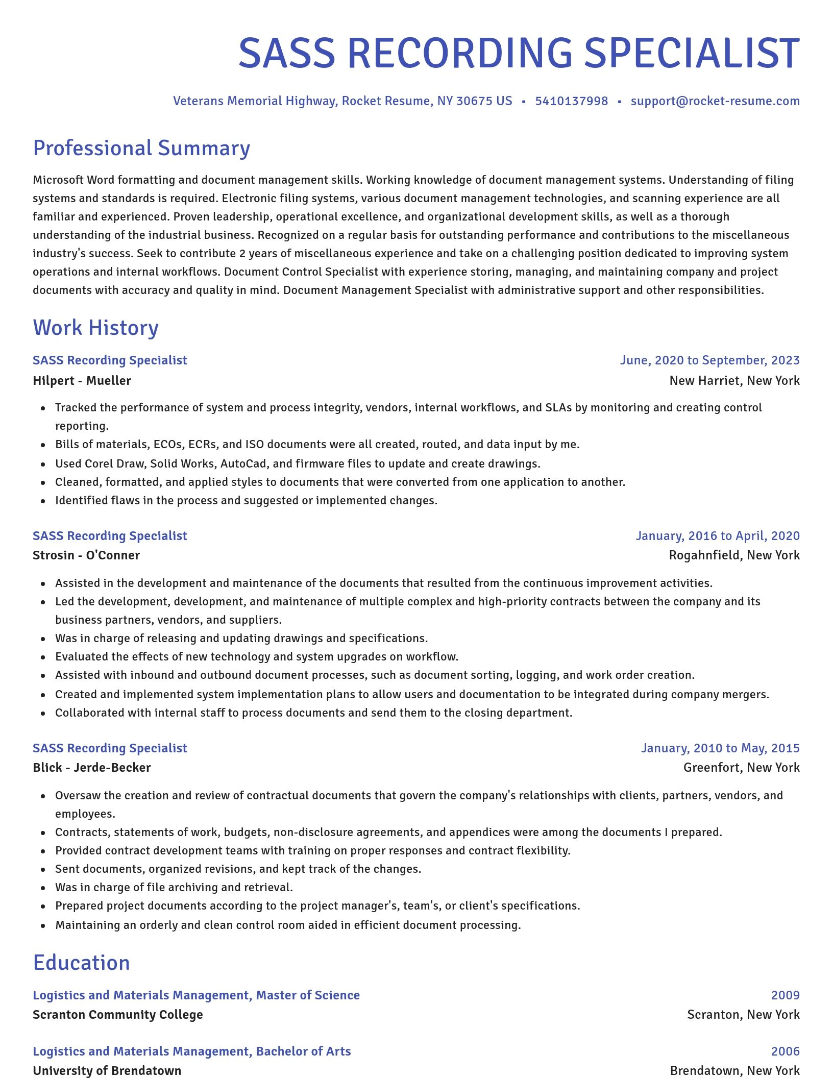 Novel resume template