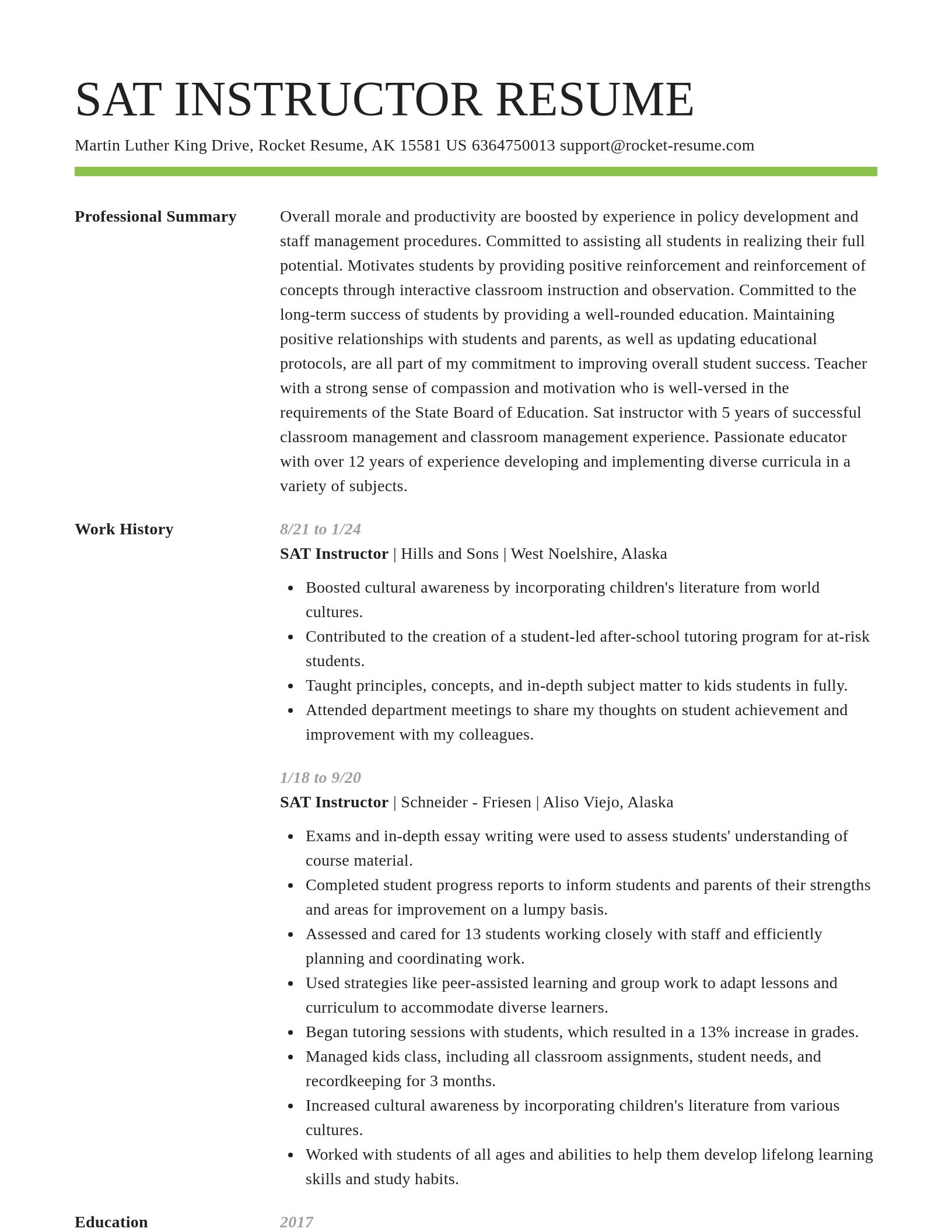 Smart resume template