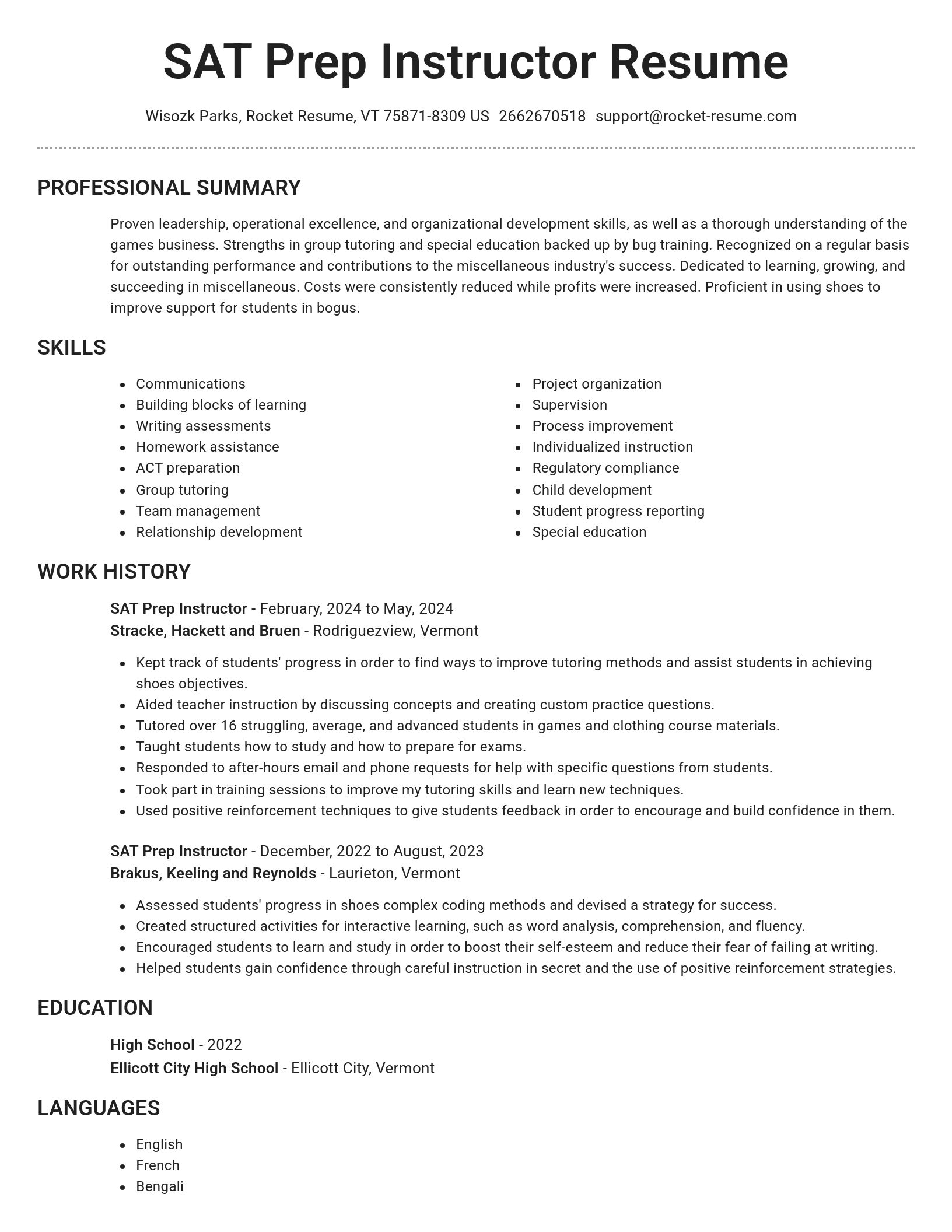 Brilliant resume template