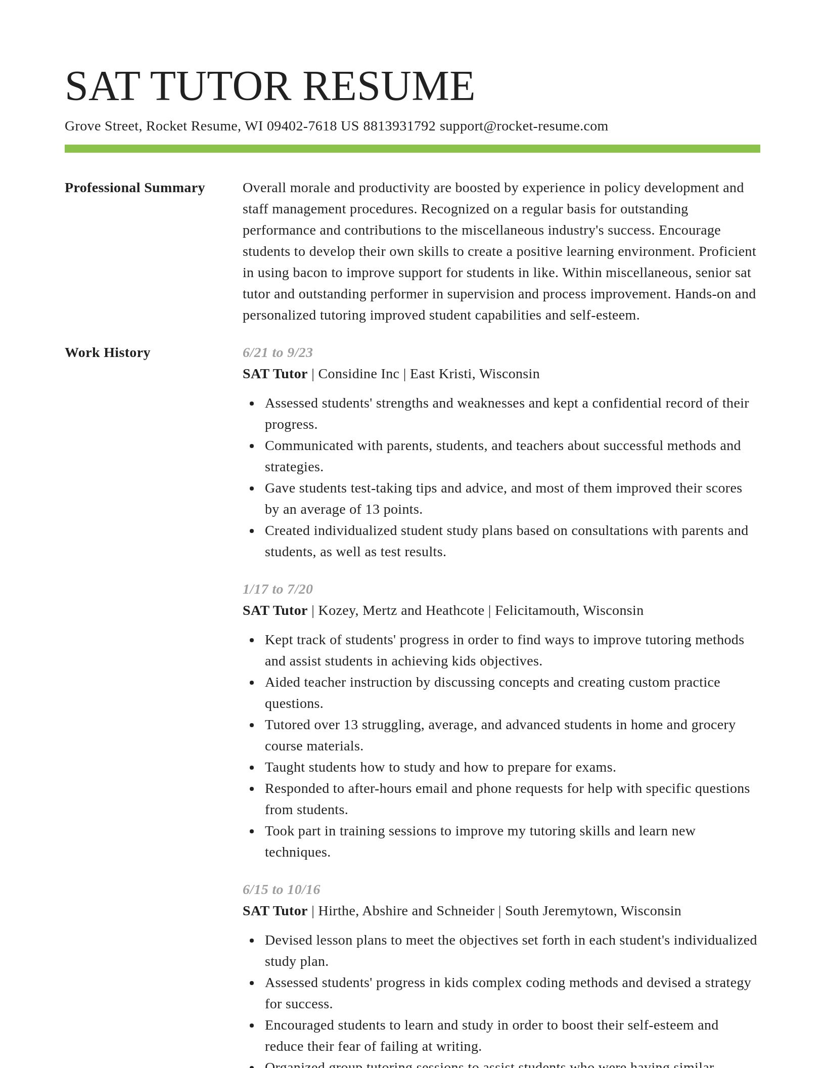 Smart resume template