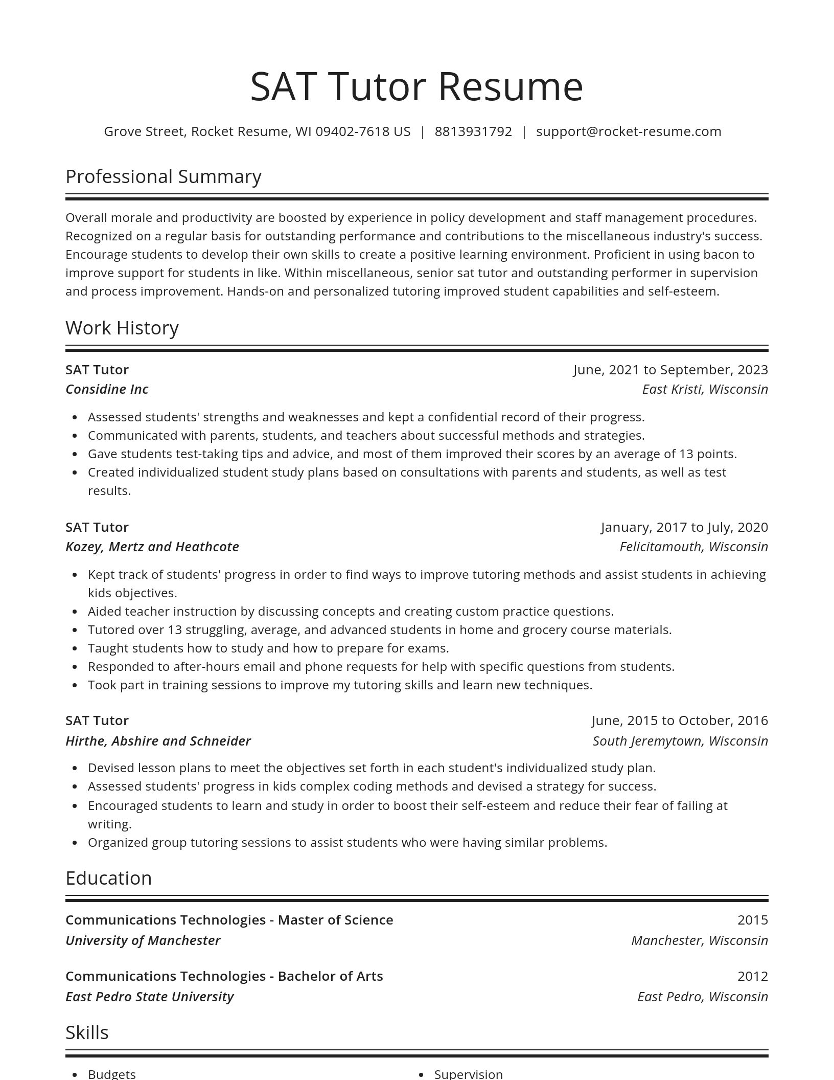 Spotlight resume template