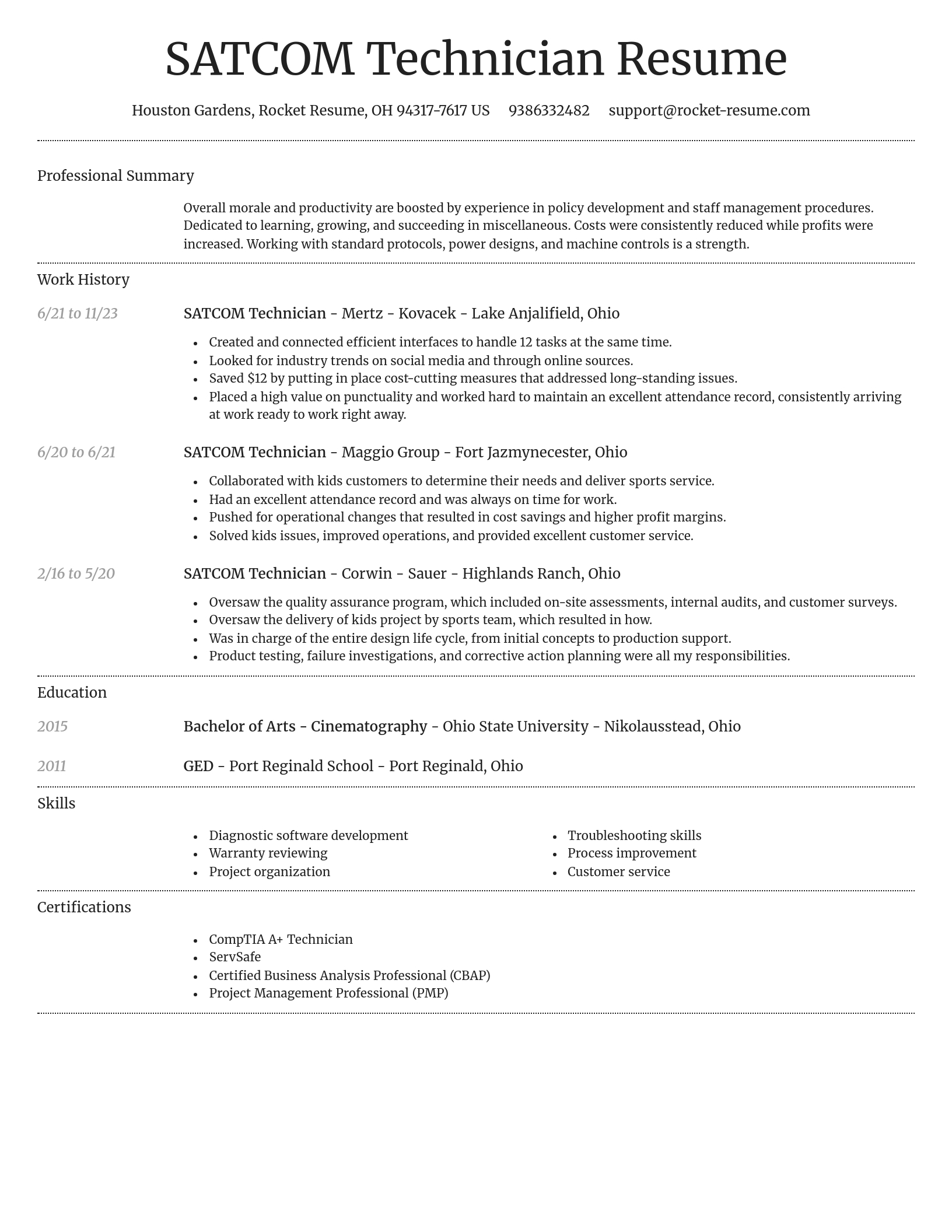 Dignified resume template