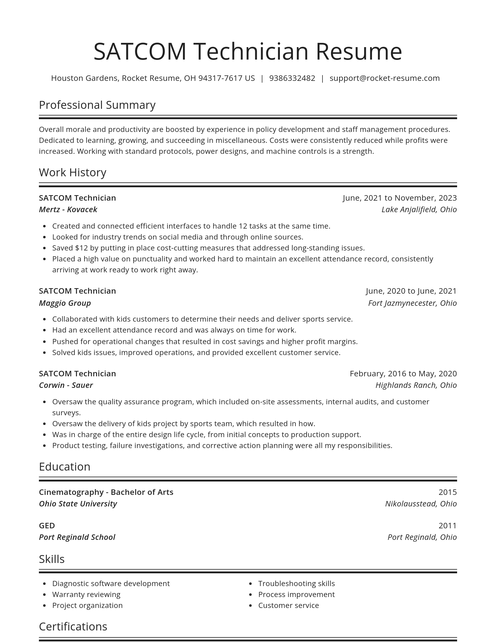Spotlight resume template