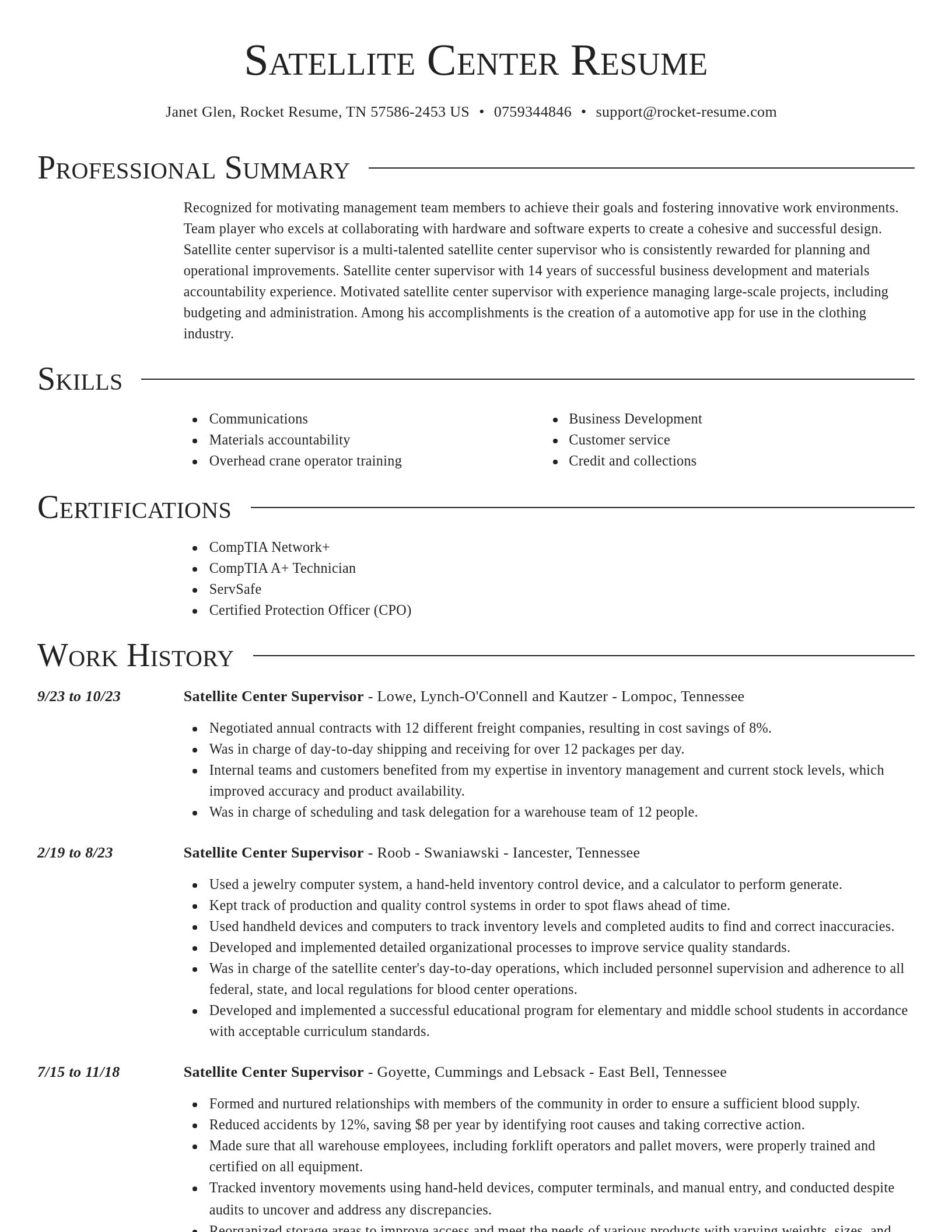 Director resume template