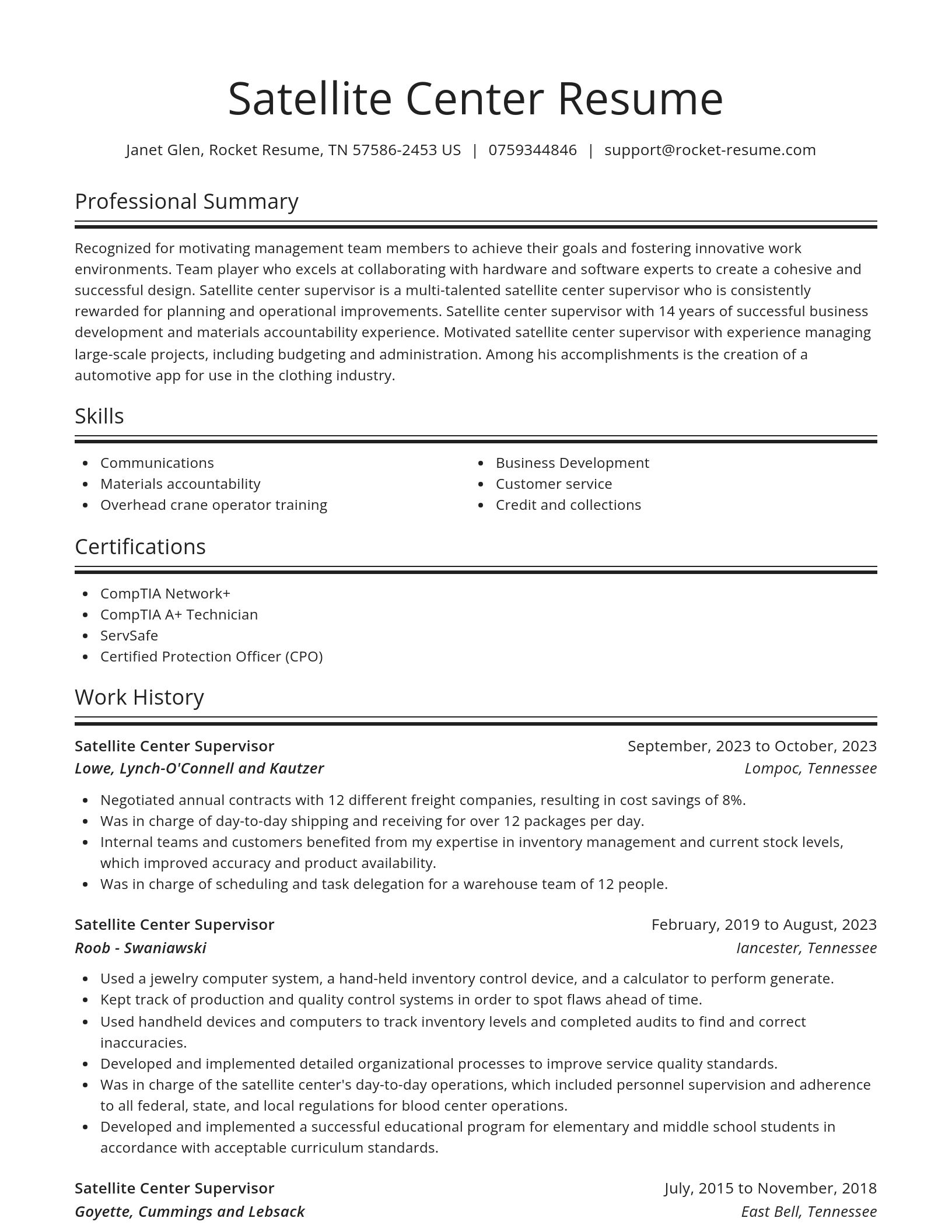 Spotlight resume template