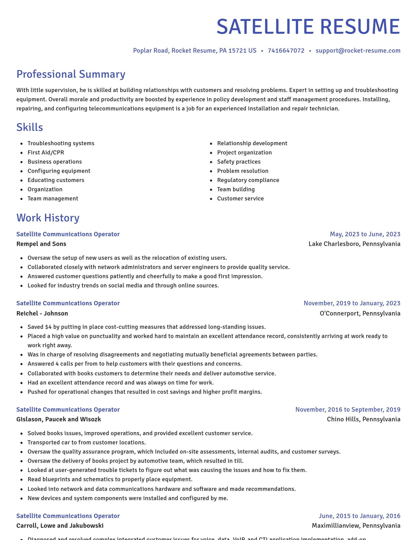 Novel resume template