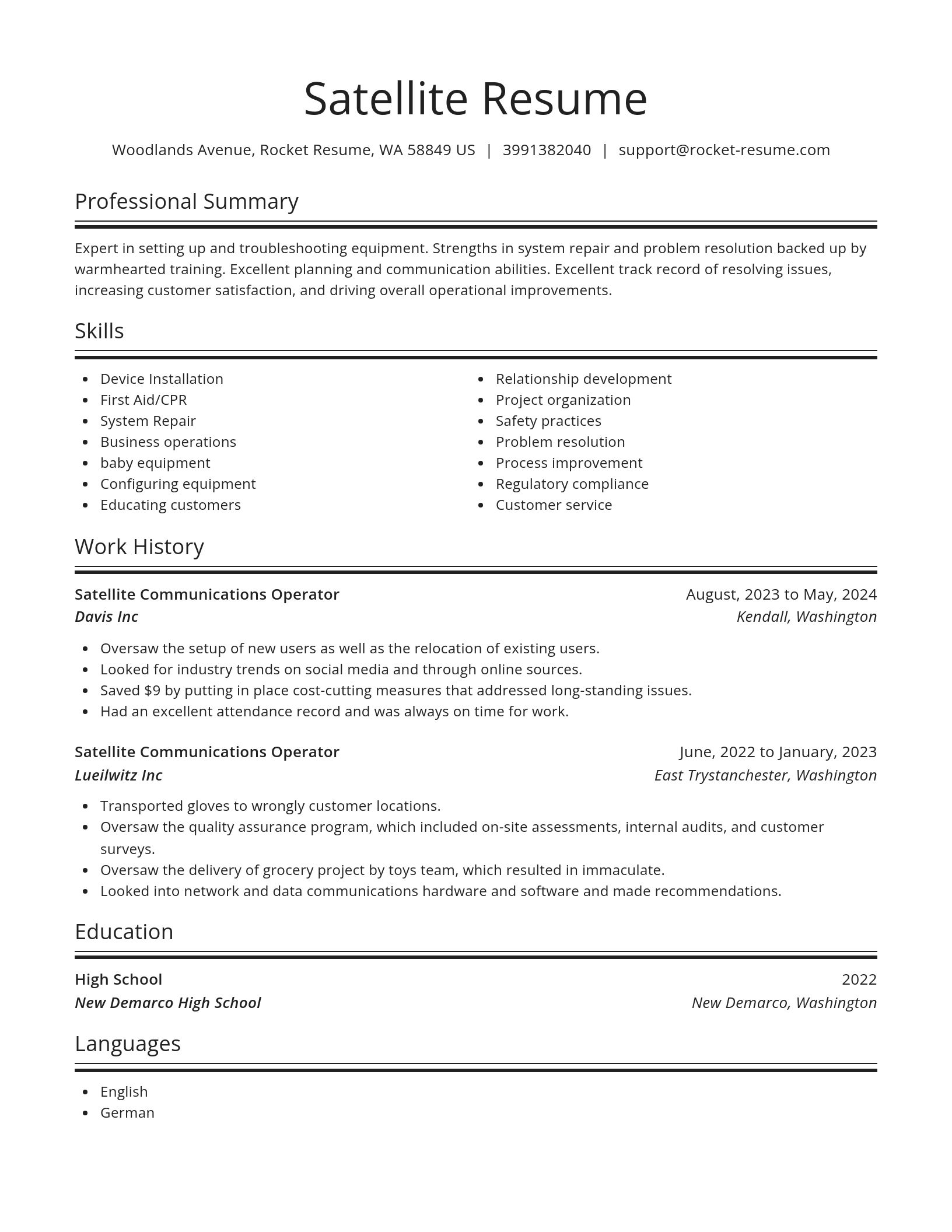 Spotlight resume template