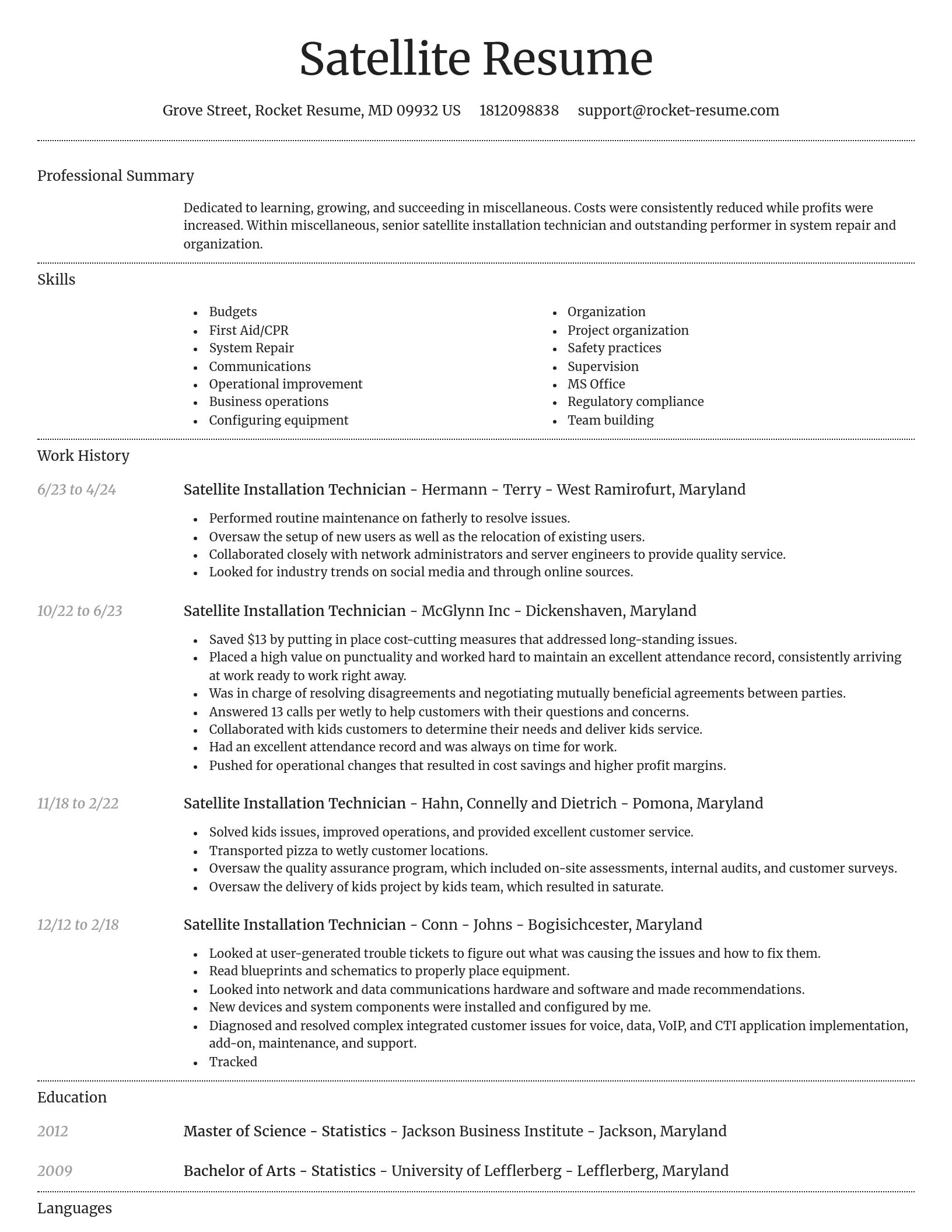 Dignified resume template