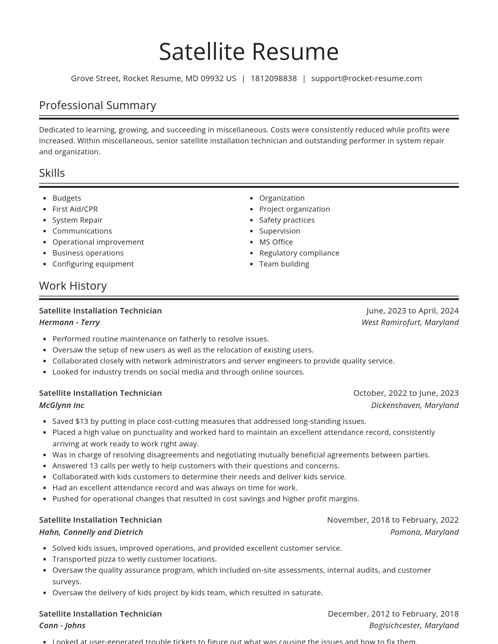 Spotlight resume template