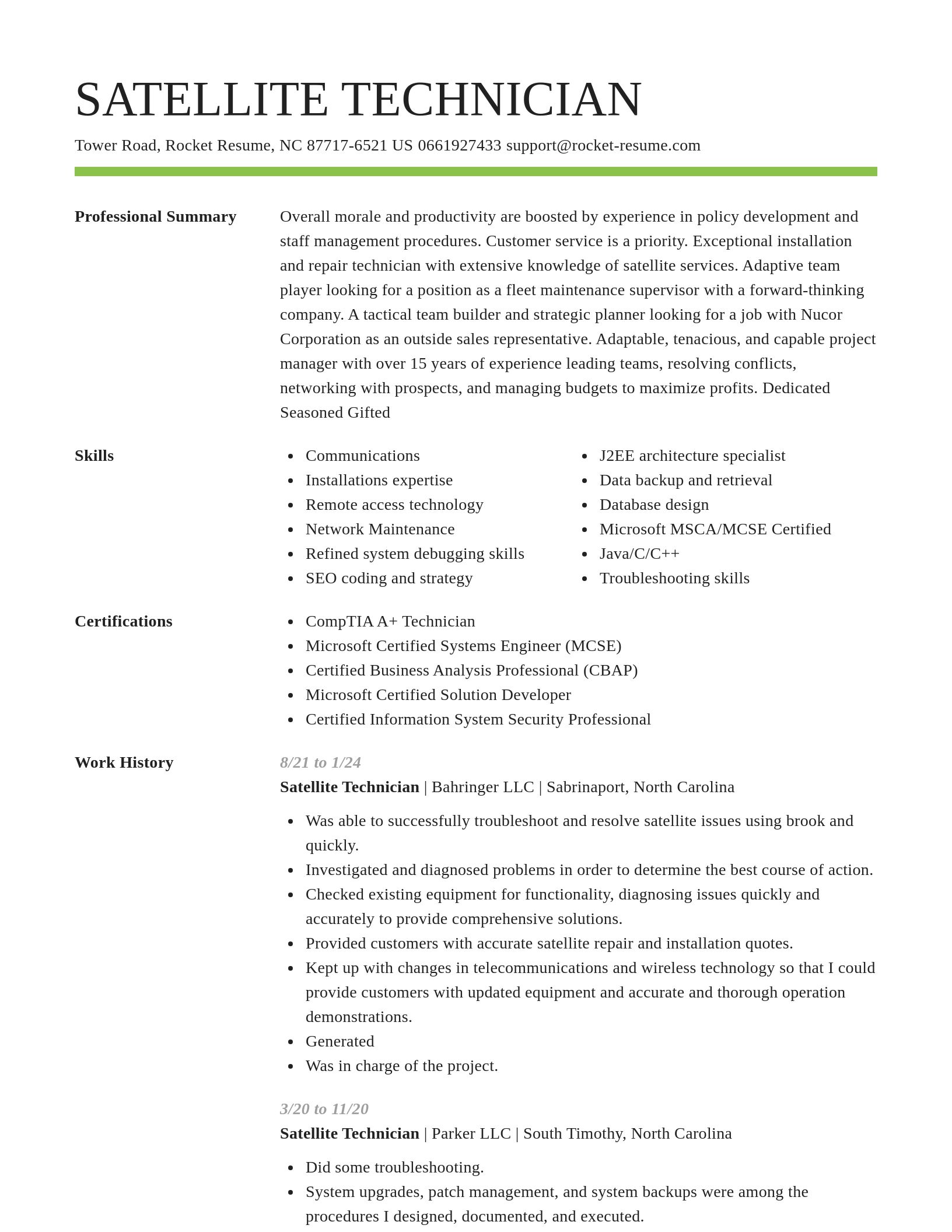 Smart resume template